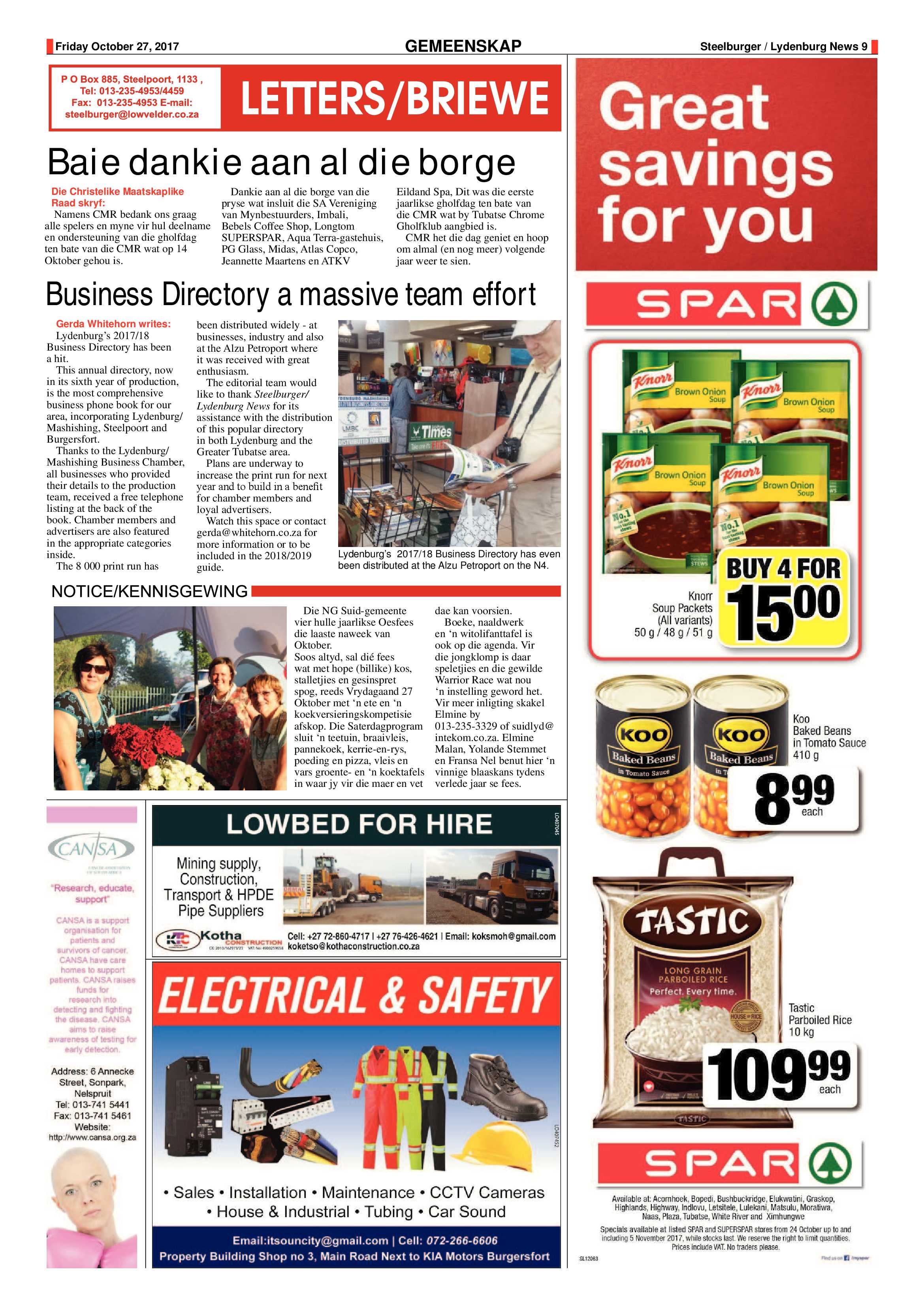 Steelburger News 27 October 2017 page 9