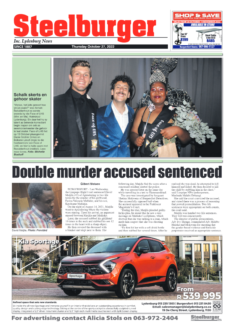 Steelburger News 27 October 2022 page 1