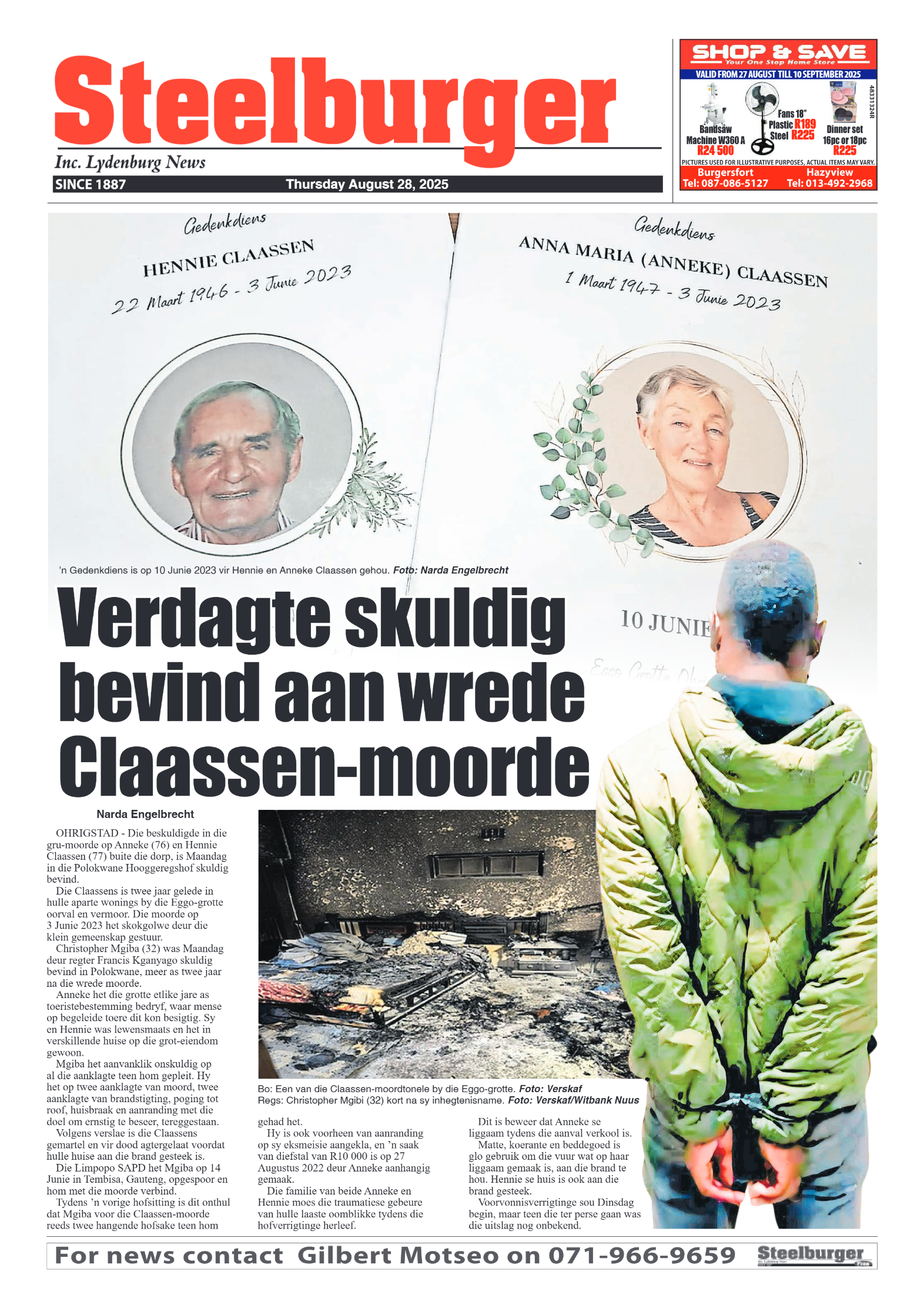 Steelburger News 28 August 2025 page 1