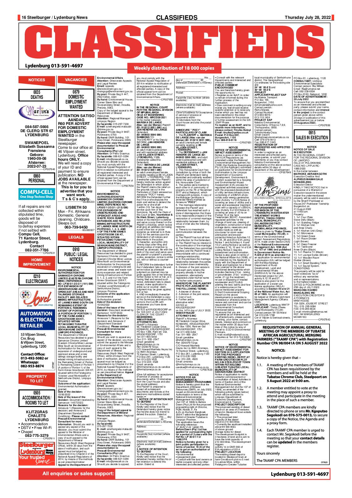 Steelburger news 28 July 2022 page 16