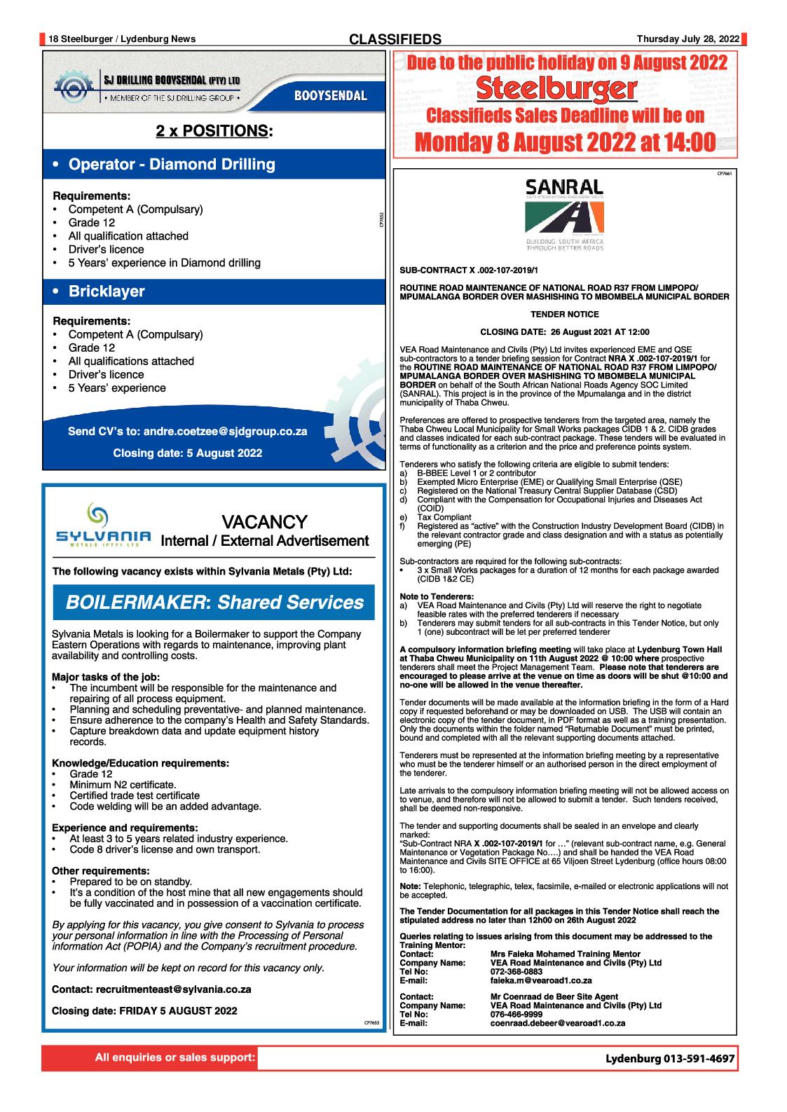 Steelburger news 28 July 2022 page 18