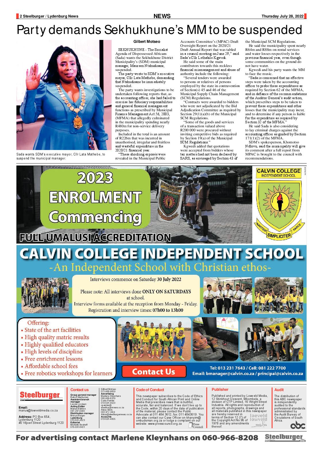 Steelburger news 28 July 2022 page 2