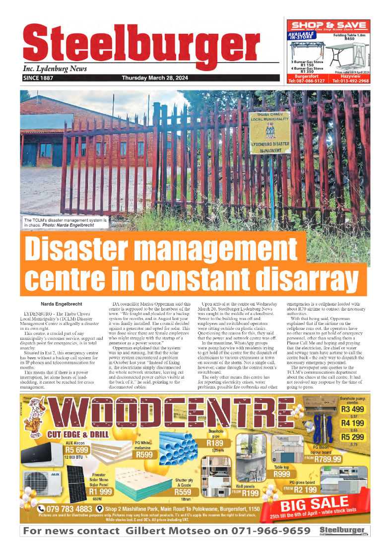 Steelburger News 28 march 2024 page 1