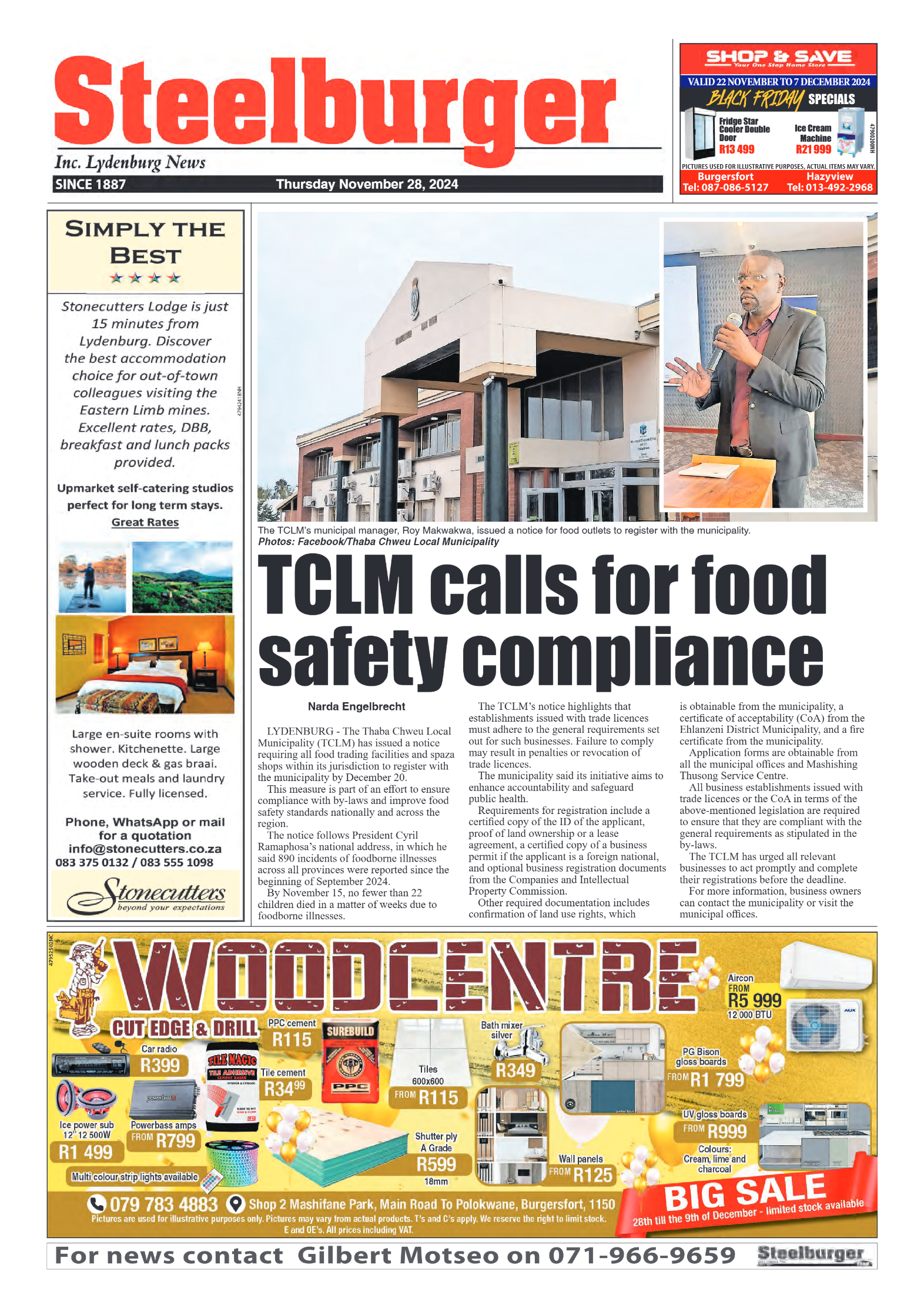 Steelburger News 28 November 2024 page 1