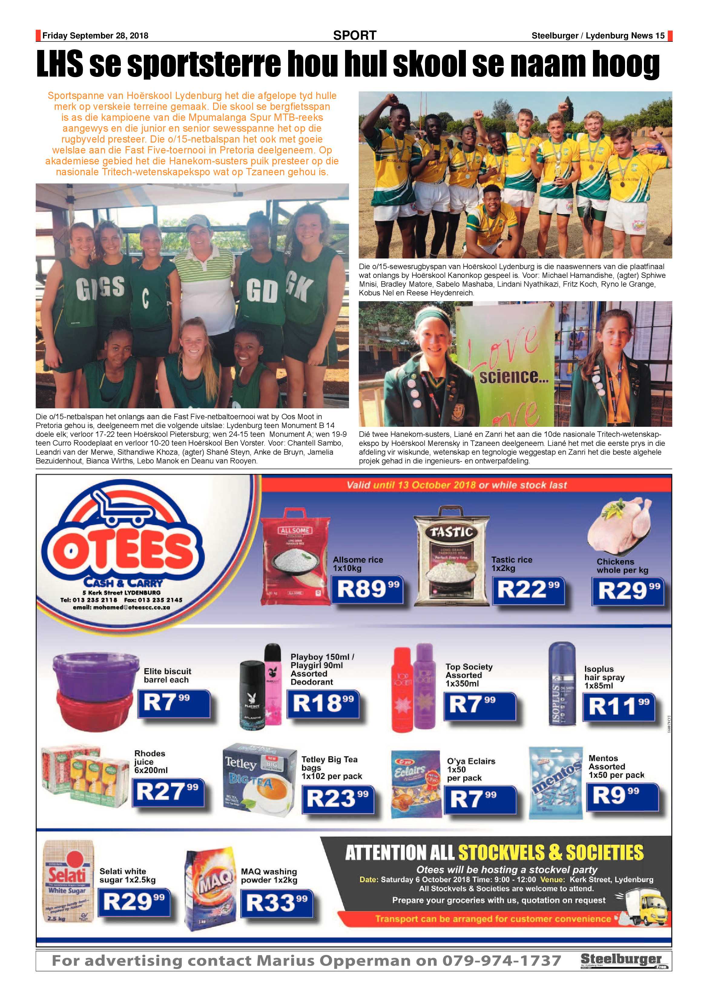 Steelburger News 28 September 2018 page 15