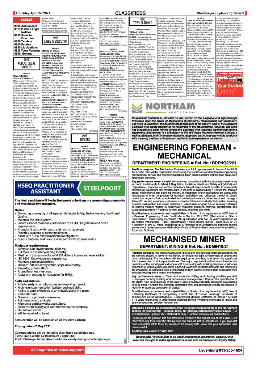 Steelburger News 29 April 2021 page 9