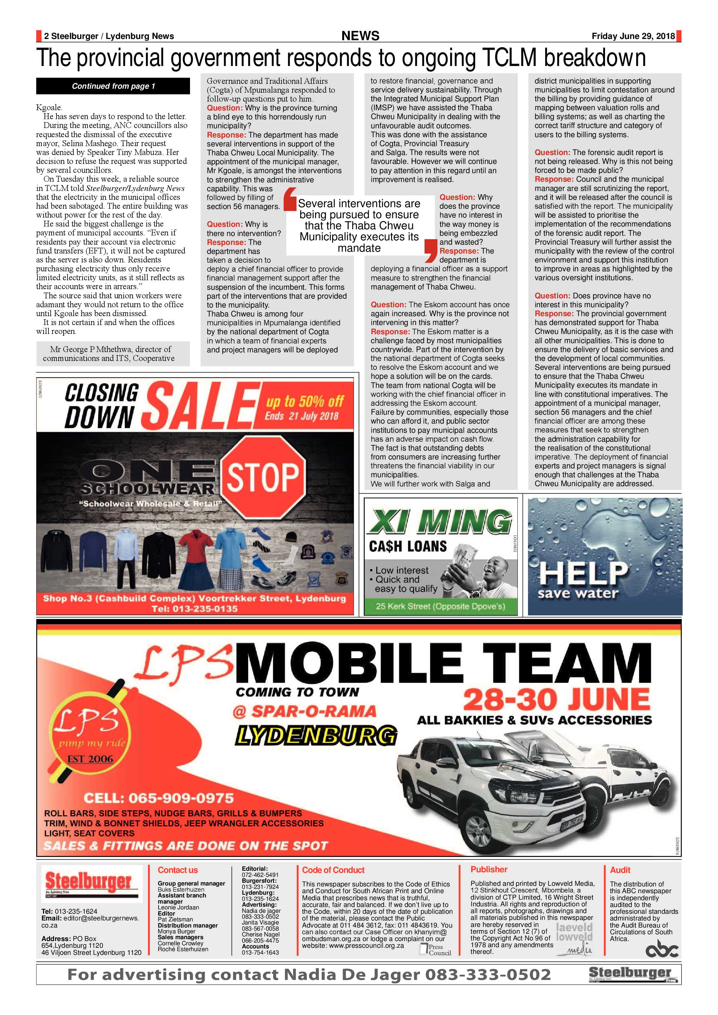 Steelburger News 29 June 2018 page 2