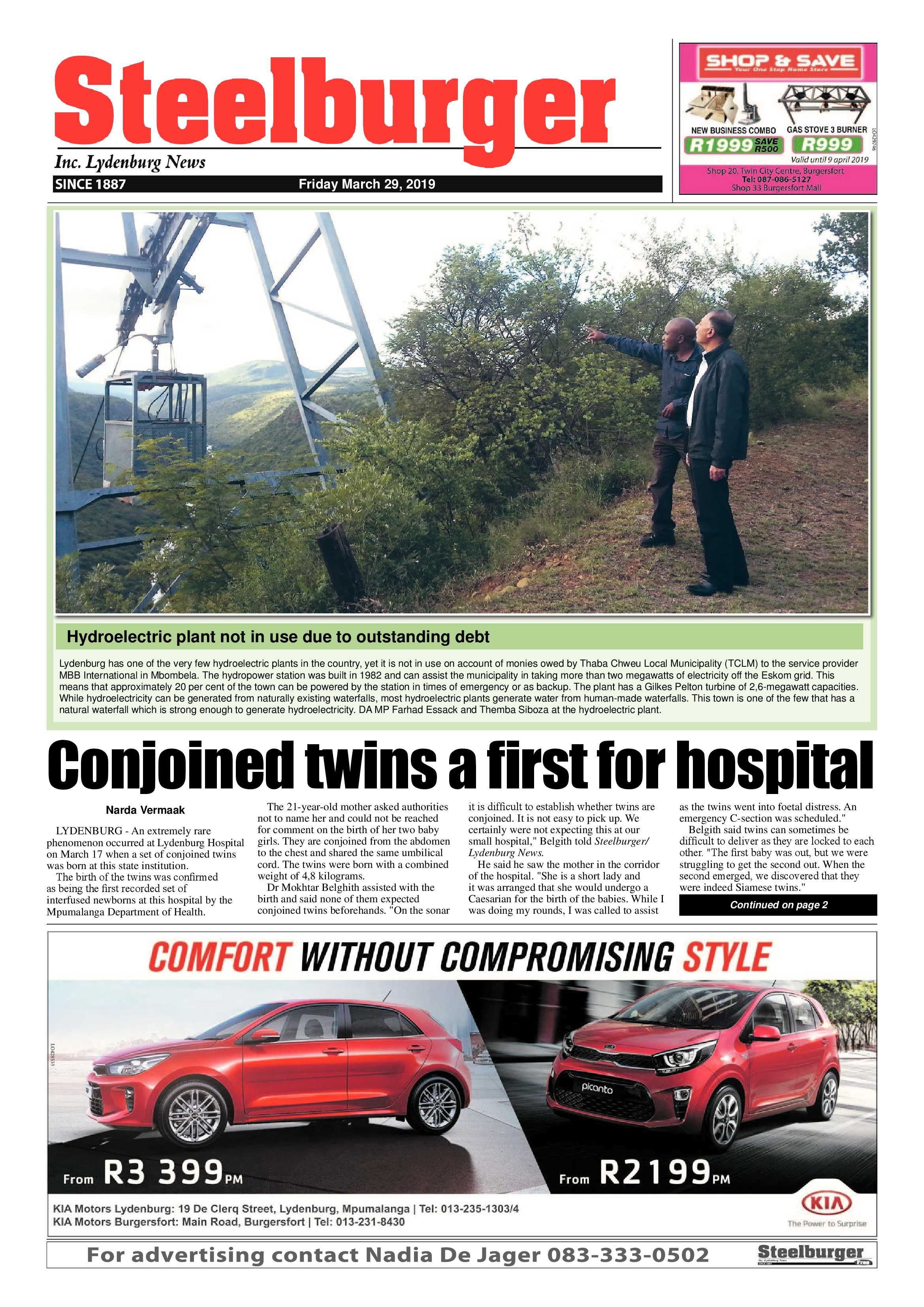 Steelburger News 29 March 2019 page 1