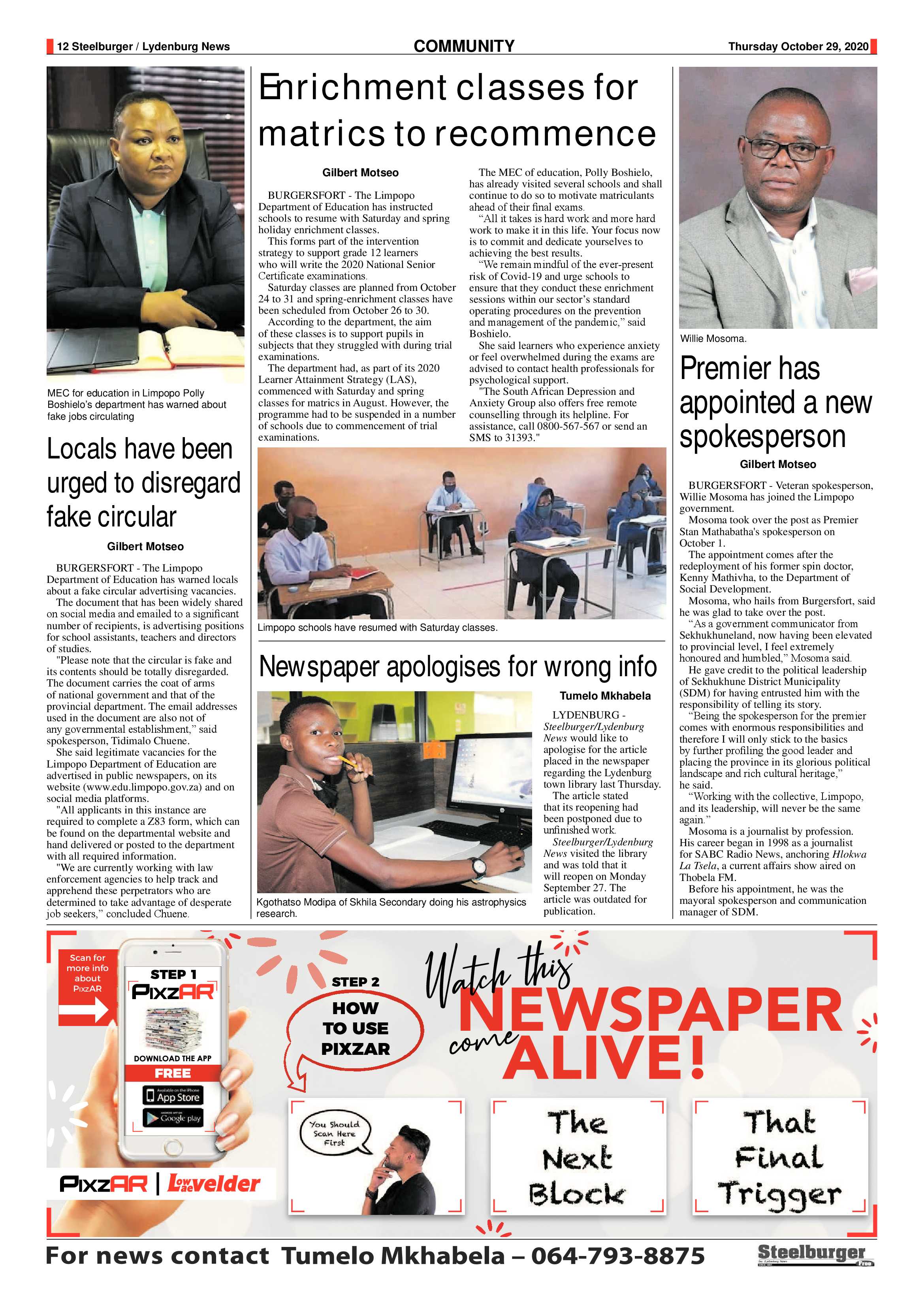 Steelburger news 29 October 2020 page 12