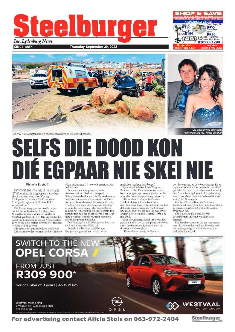 Steelburger News 29 September 2022 page 1