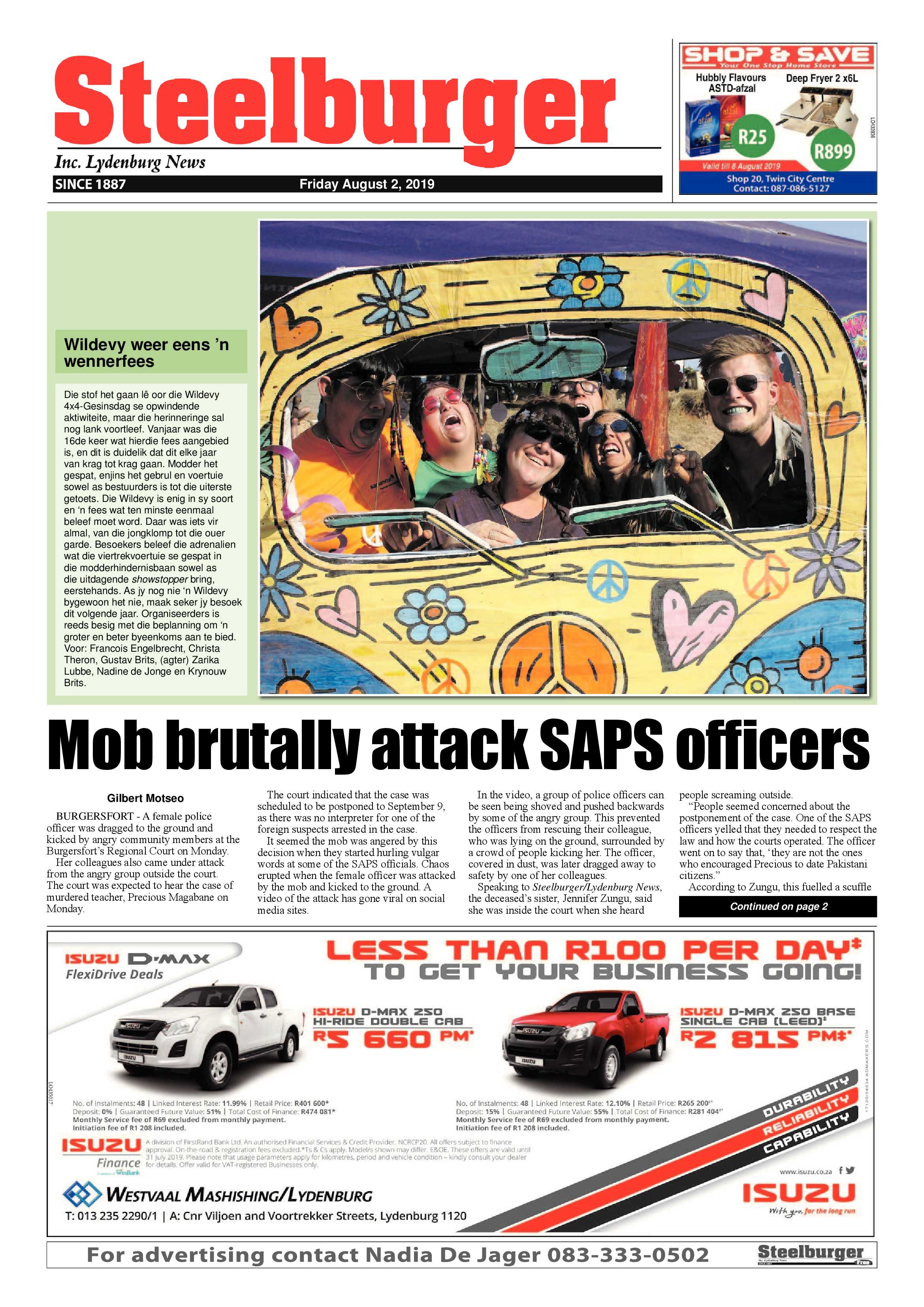 Steelburger News 2 August 2019 page 1