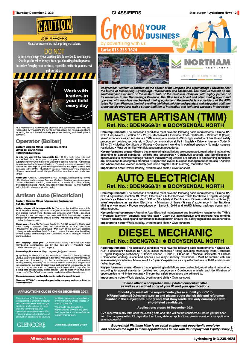 Steelburger News 2 December 2021 page 13