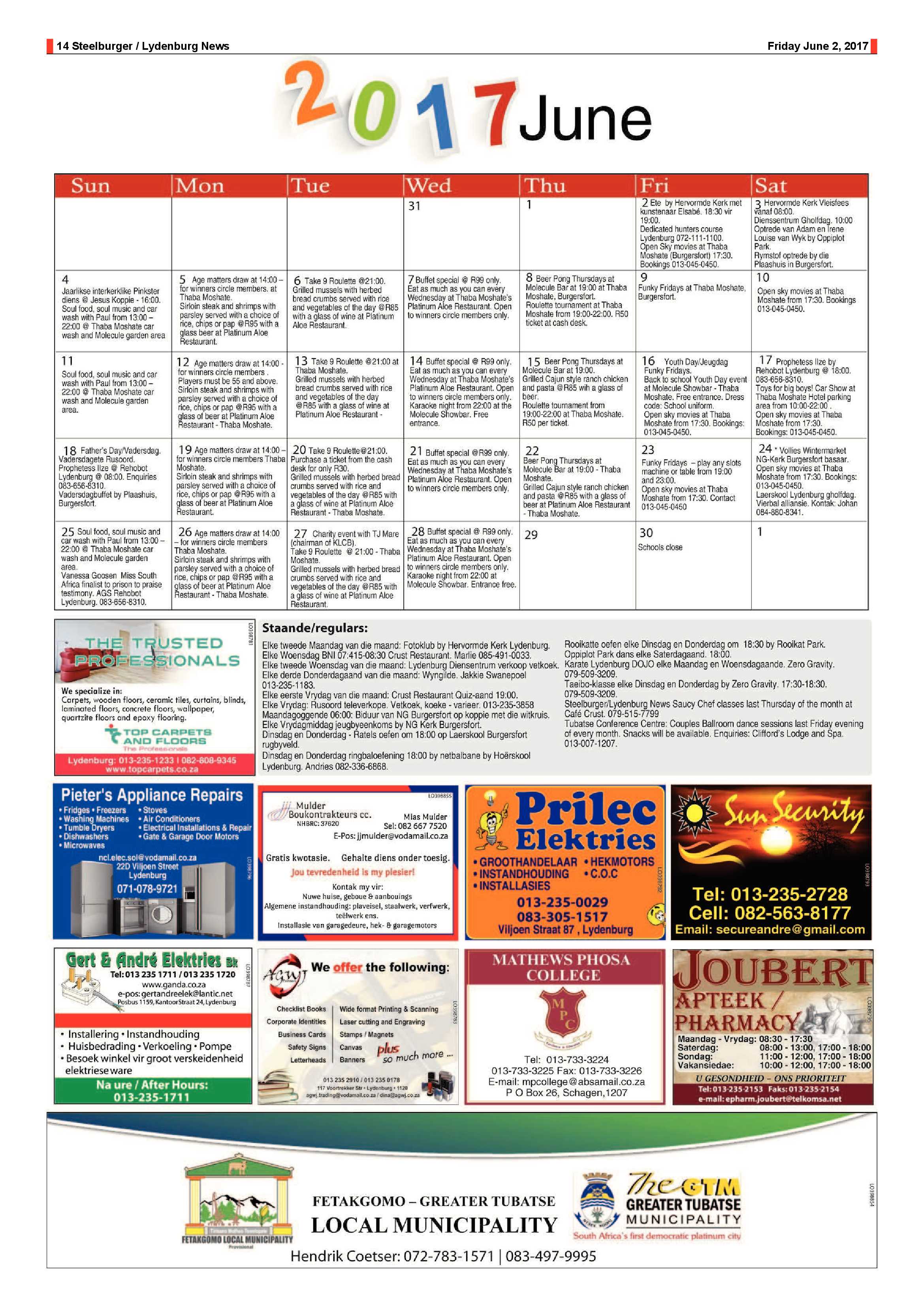 Steelburger News 2 June 2017 page 14