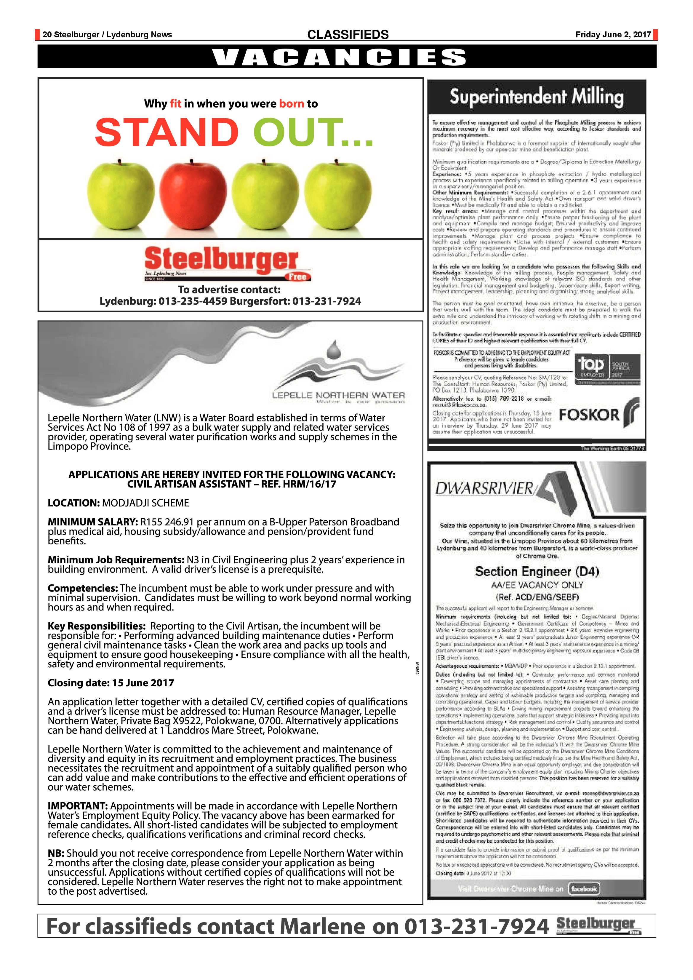 Steelburger News 2 June 2017 page 20