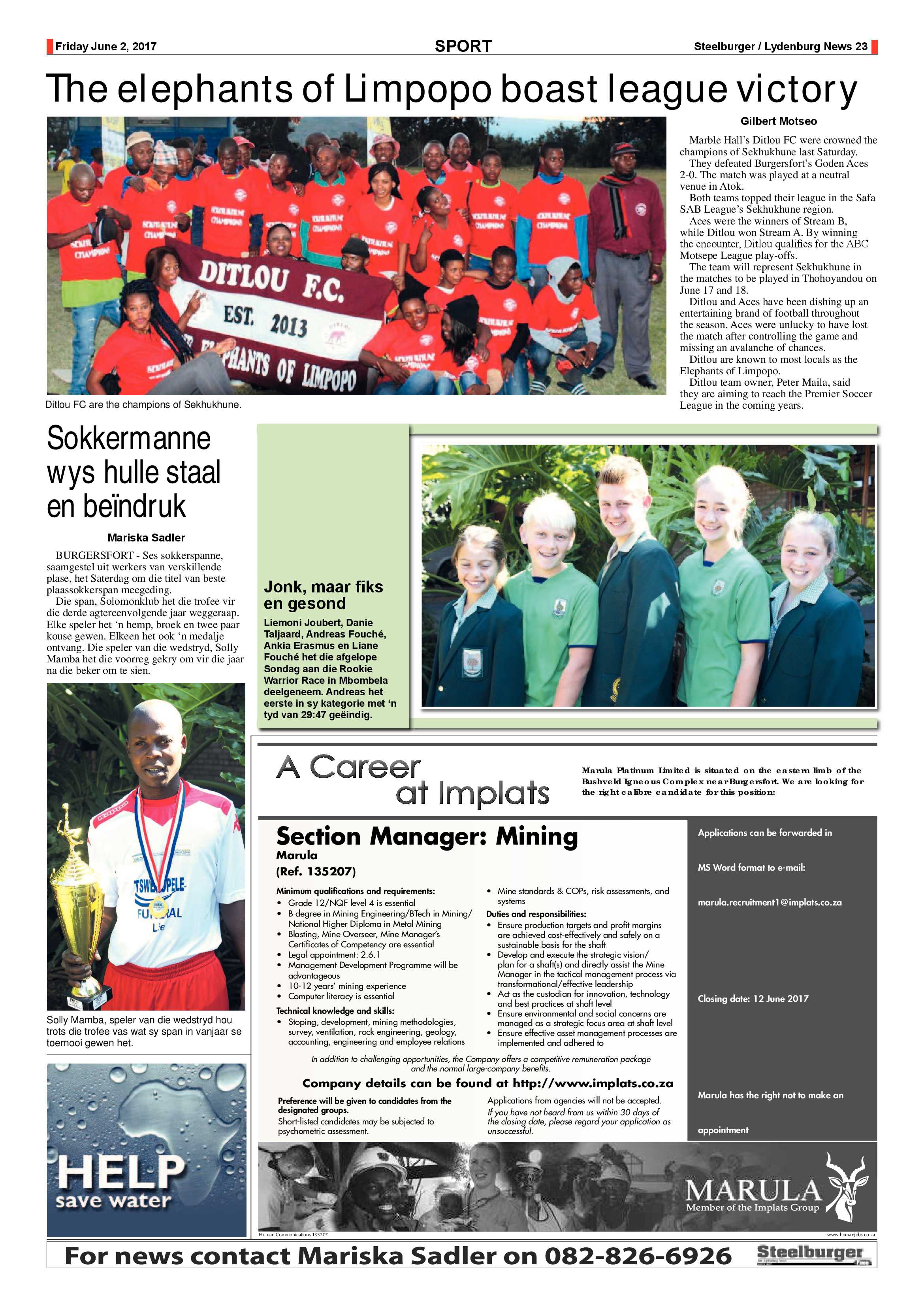 Steelburger News 2 June 2017 page 23