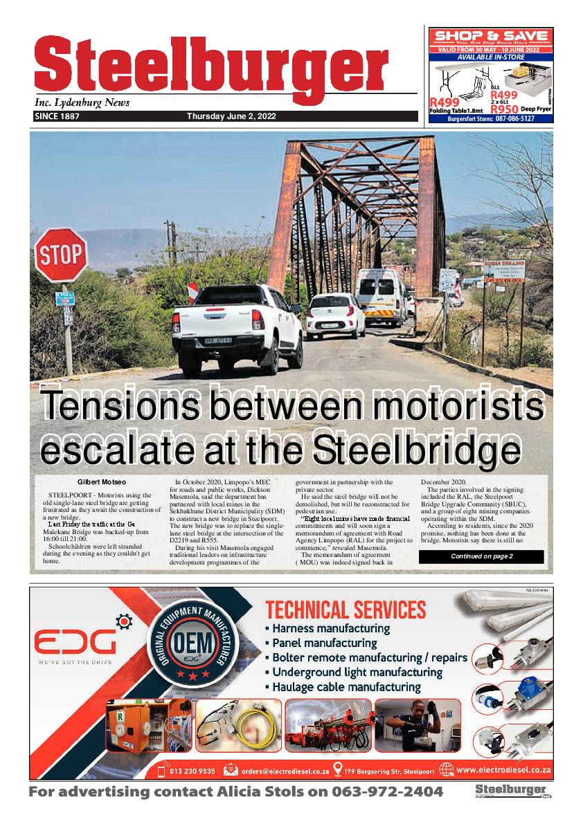 Steelburger News 2 June 2022 page 1