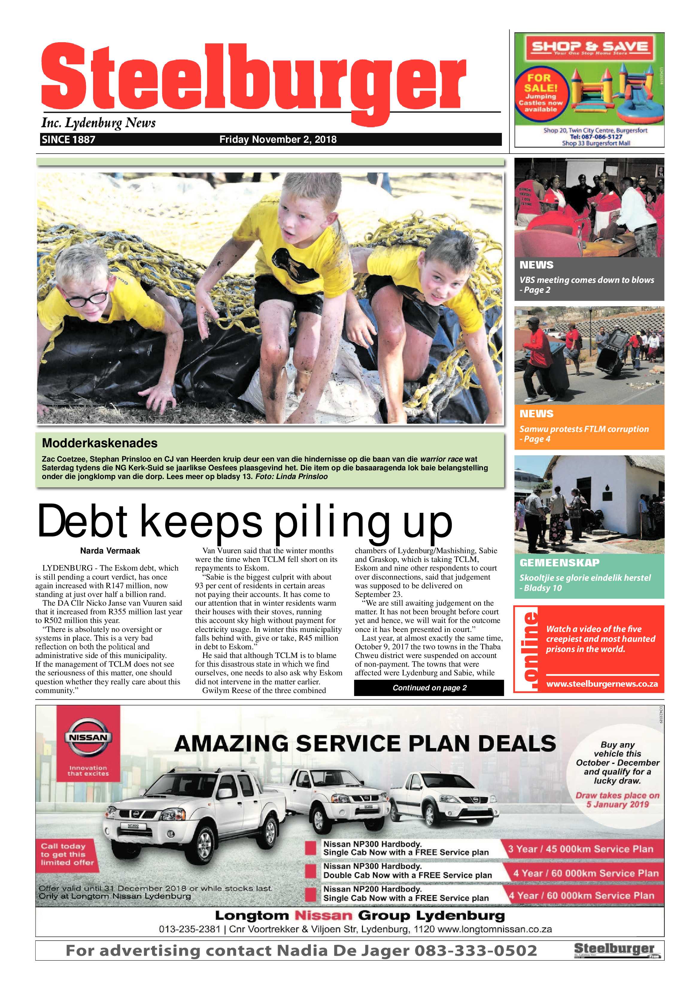 Steelburger News 2 November 2018 page 1