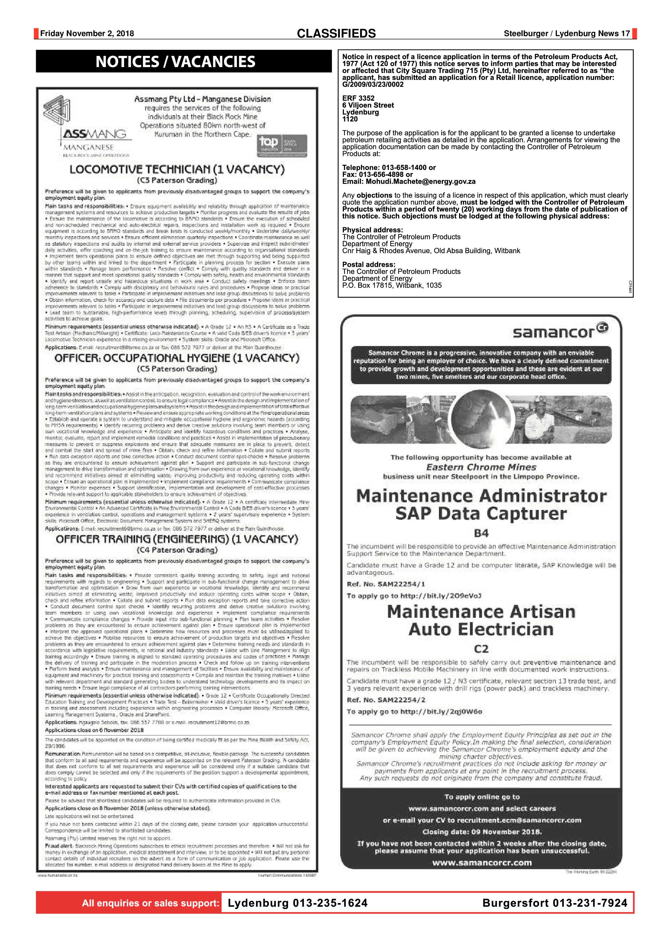 Steelburger News 2 November 2018 page 17
