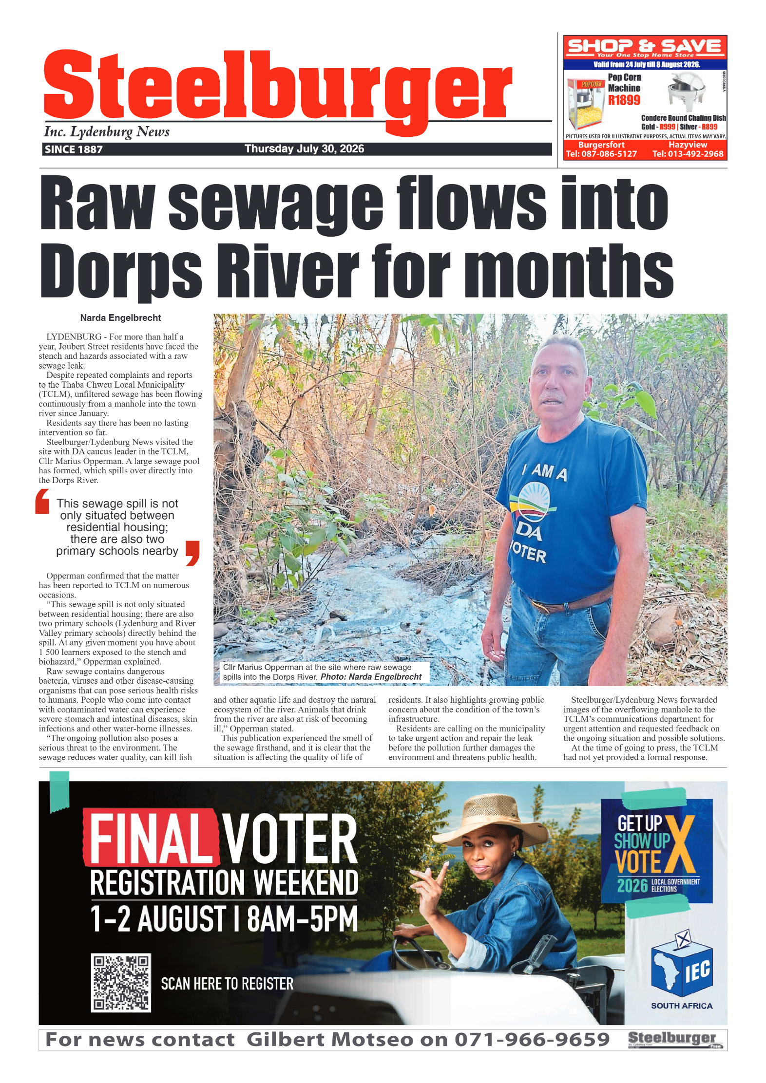 Steelburger News 30 July 2026 page 1