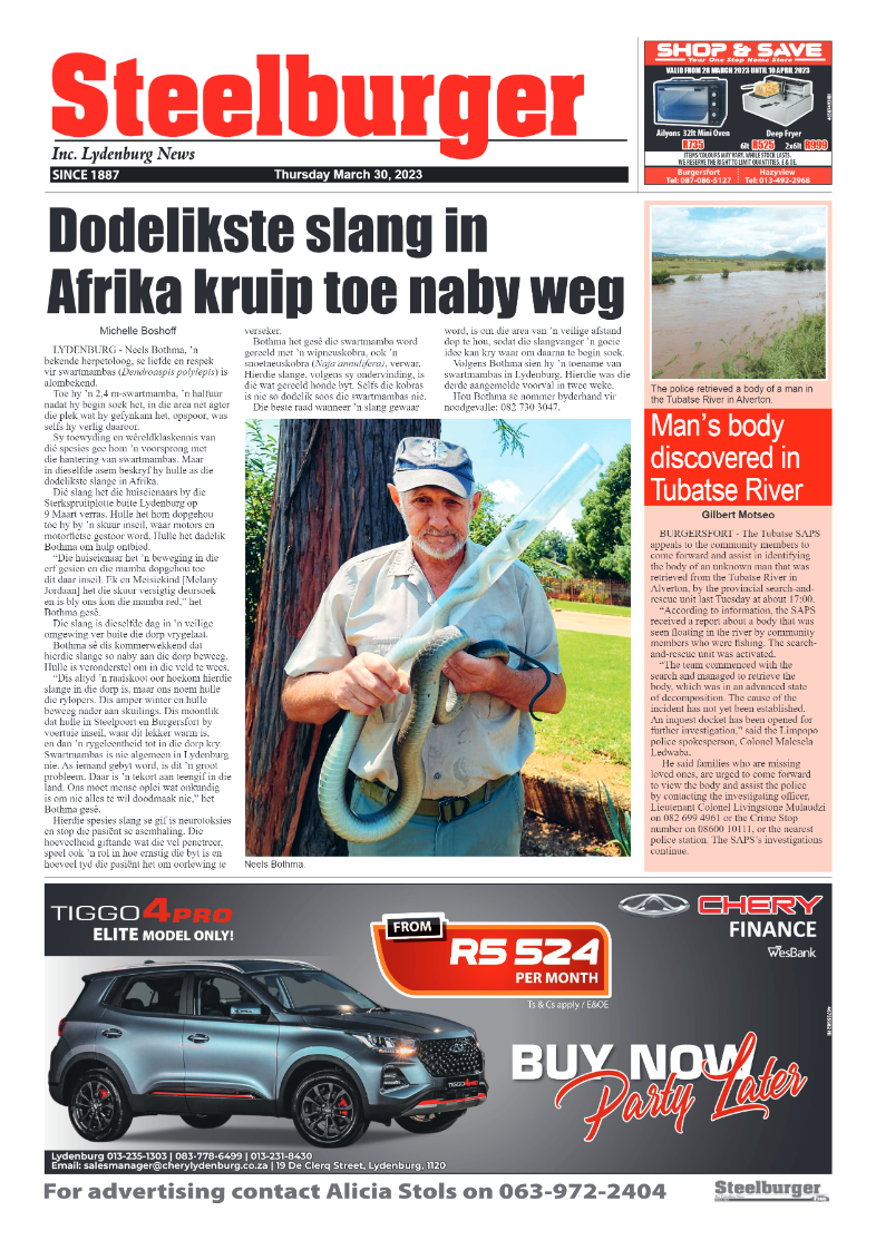 Steelburger News 30 March 2023 page 1