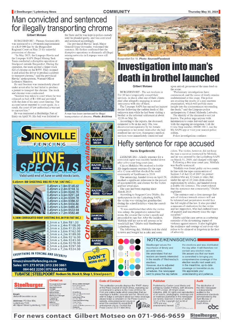 Steelburger News 30 May 2024 page 2