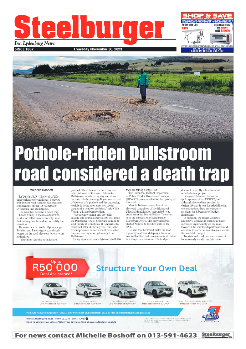 Steelburger News 30 November 2023 page 1