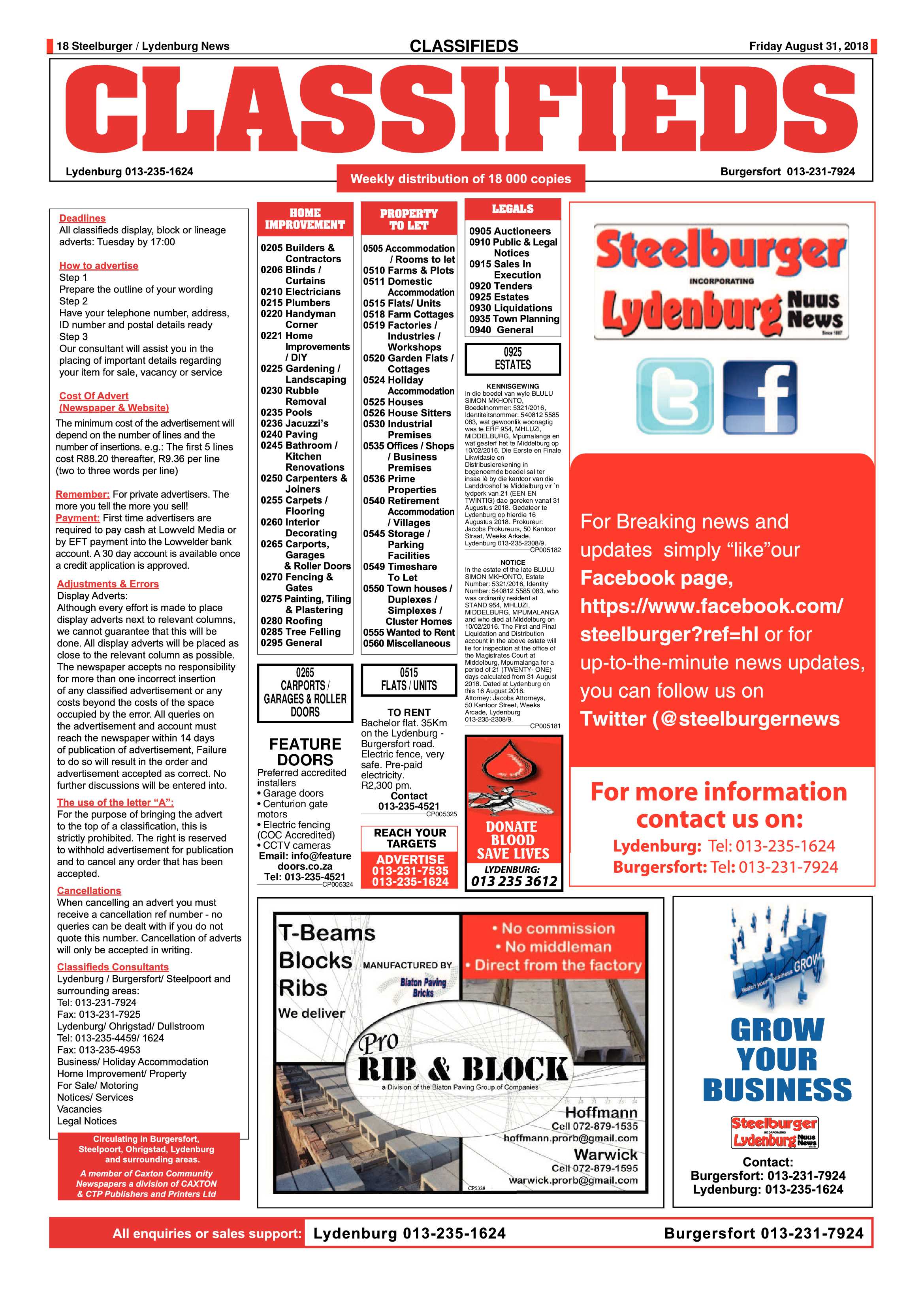 Steelburger News 31 August 2018 page 18