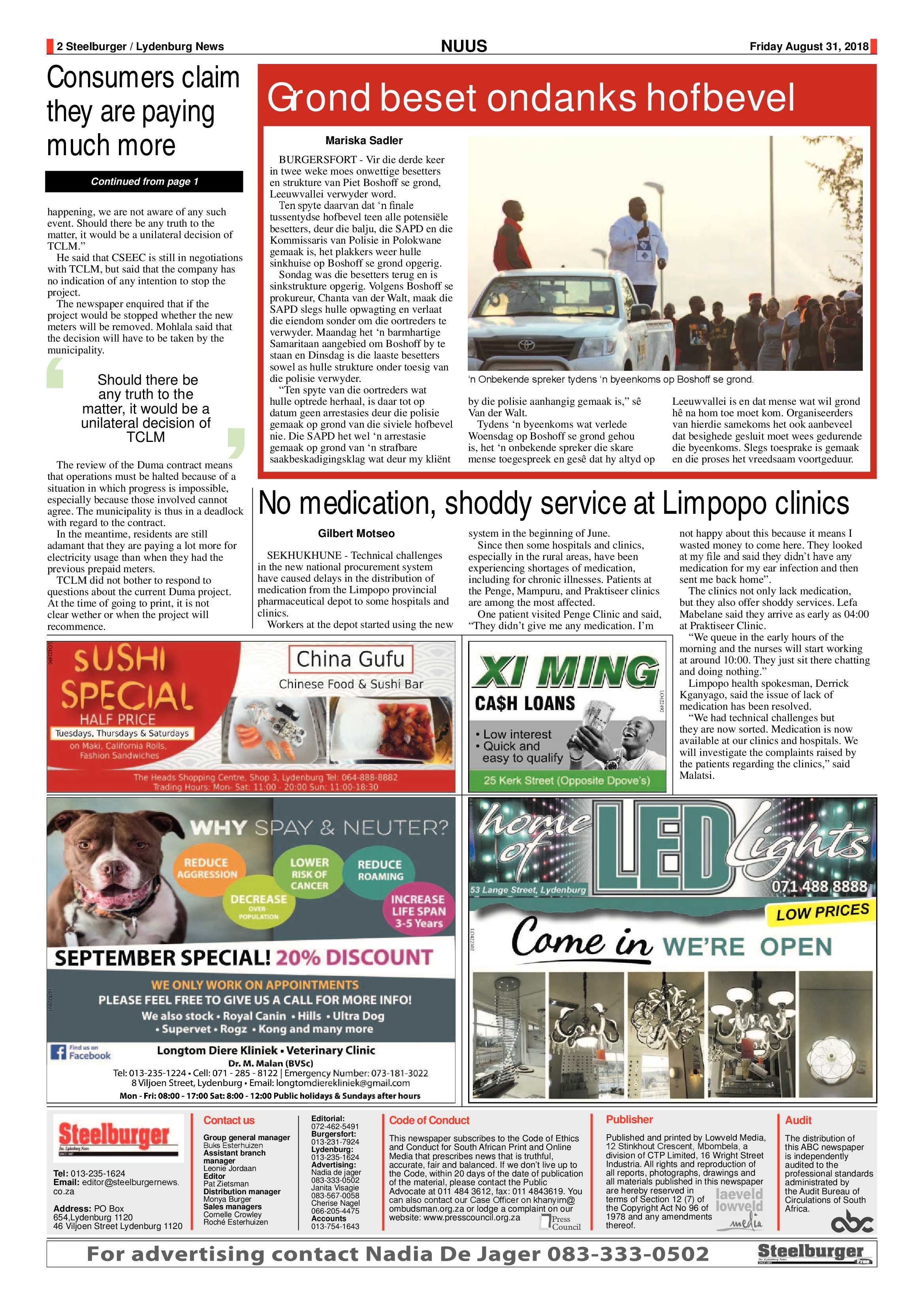 Steelburger News 31 August 2018 page 2