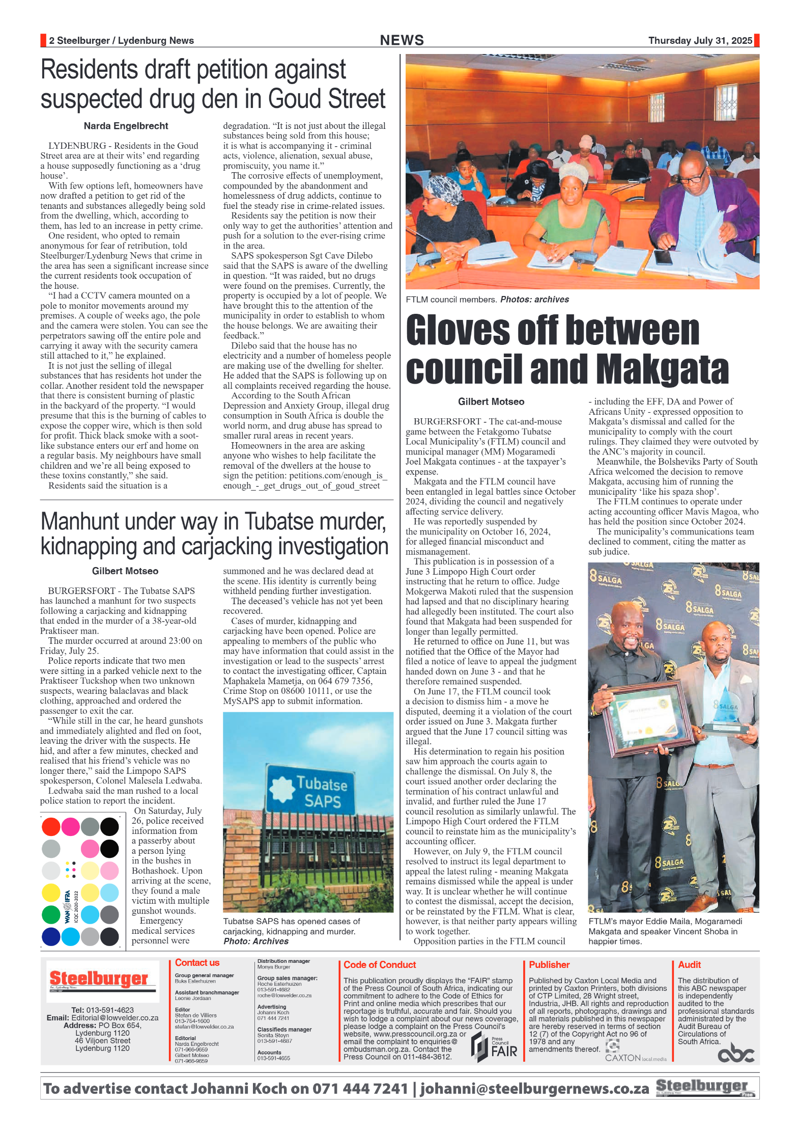 Steelburger News 31 July 2025 page 2