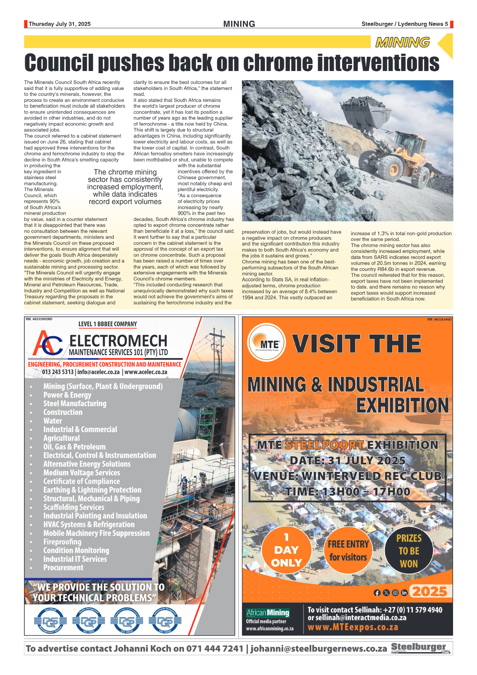 Steelburger News 31 July 2025 page 5