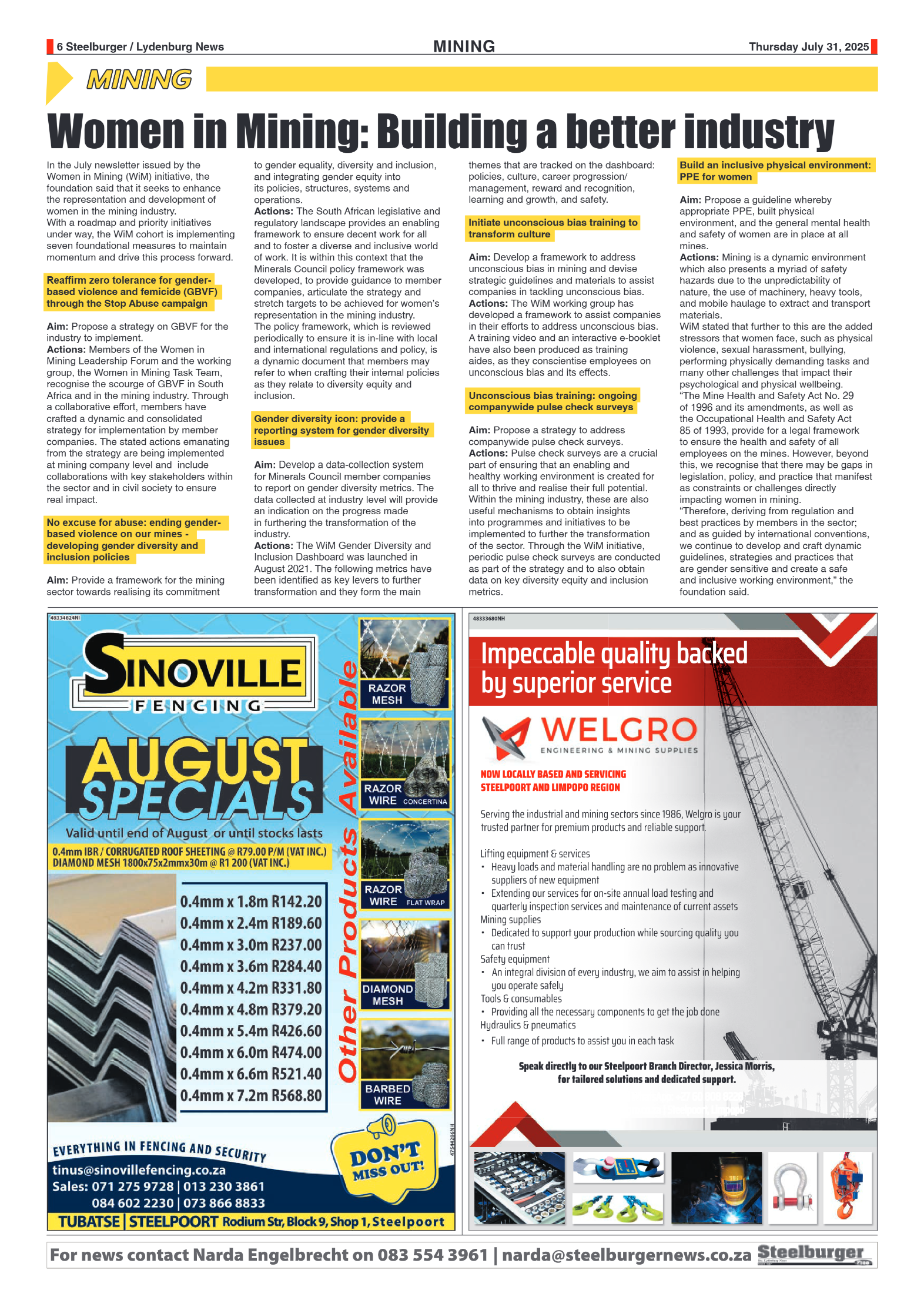 Steelburger News 31 July 2025 page 6