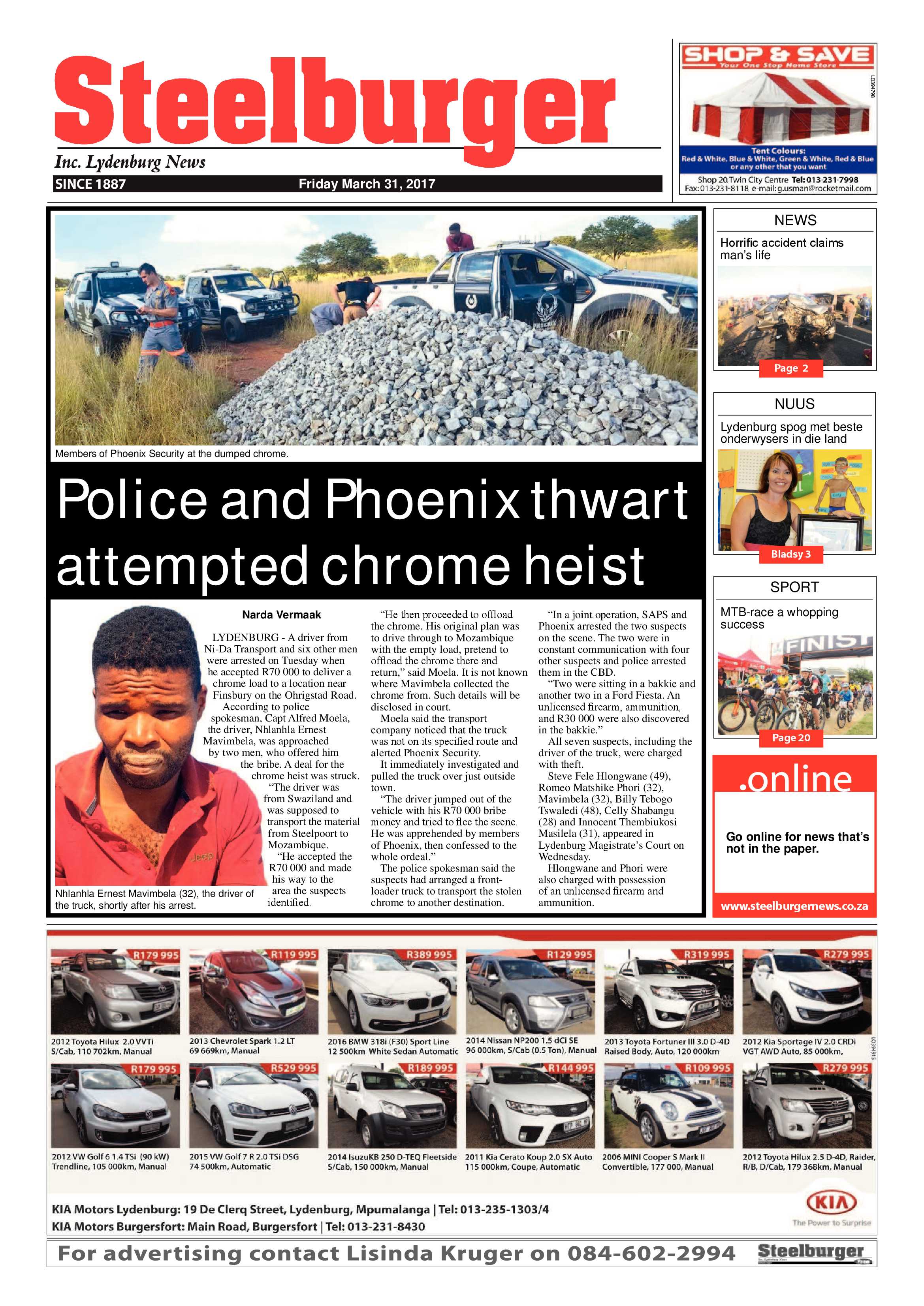 Steelburger News 31 March 2017 page 1