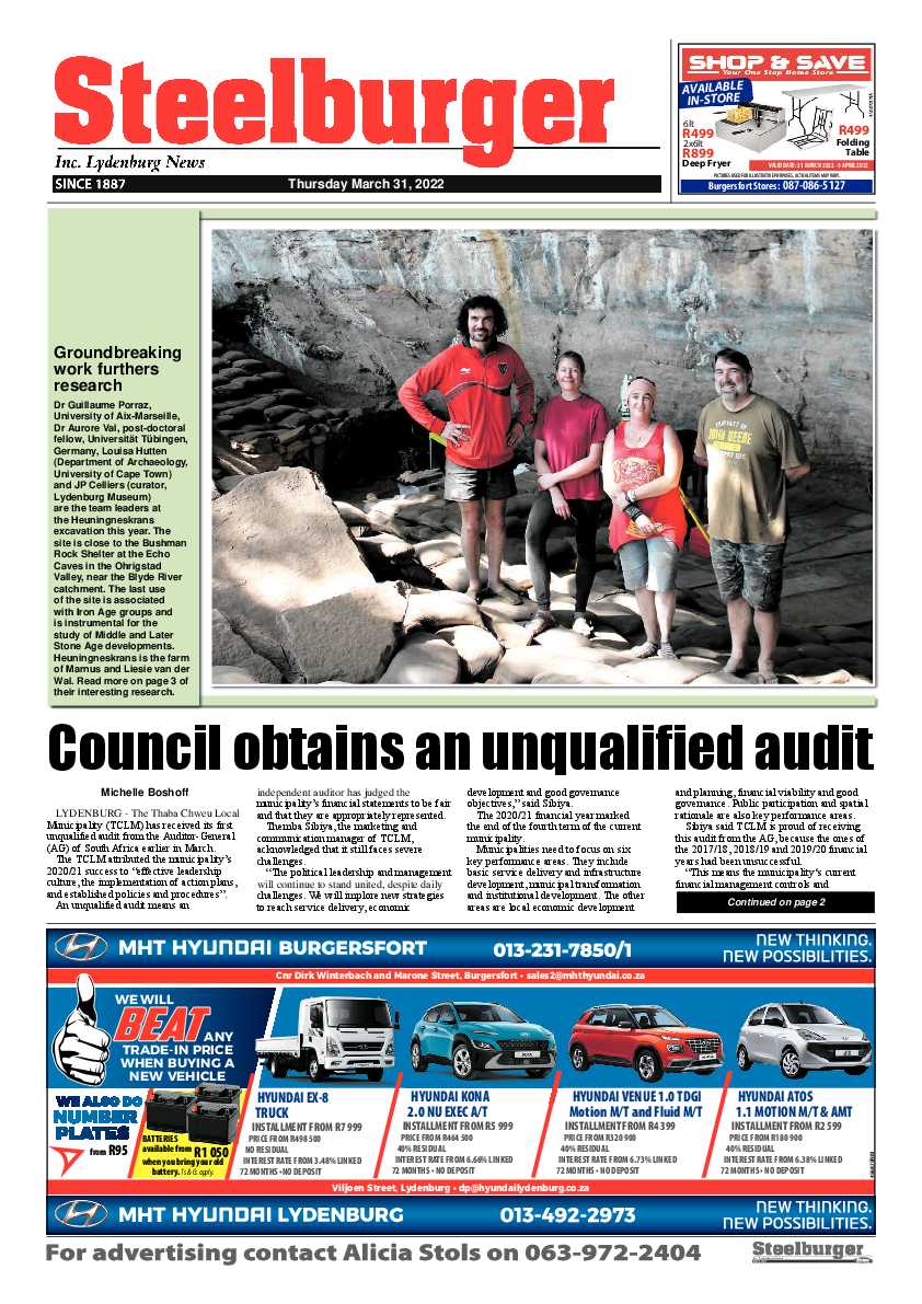 Steelburger News 31 March 2022 page 1