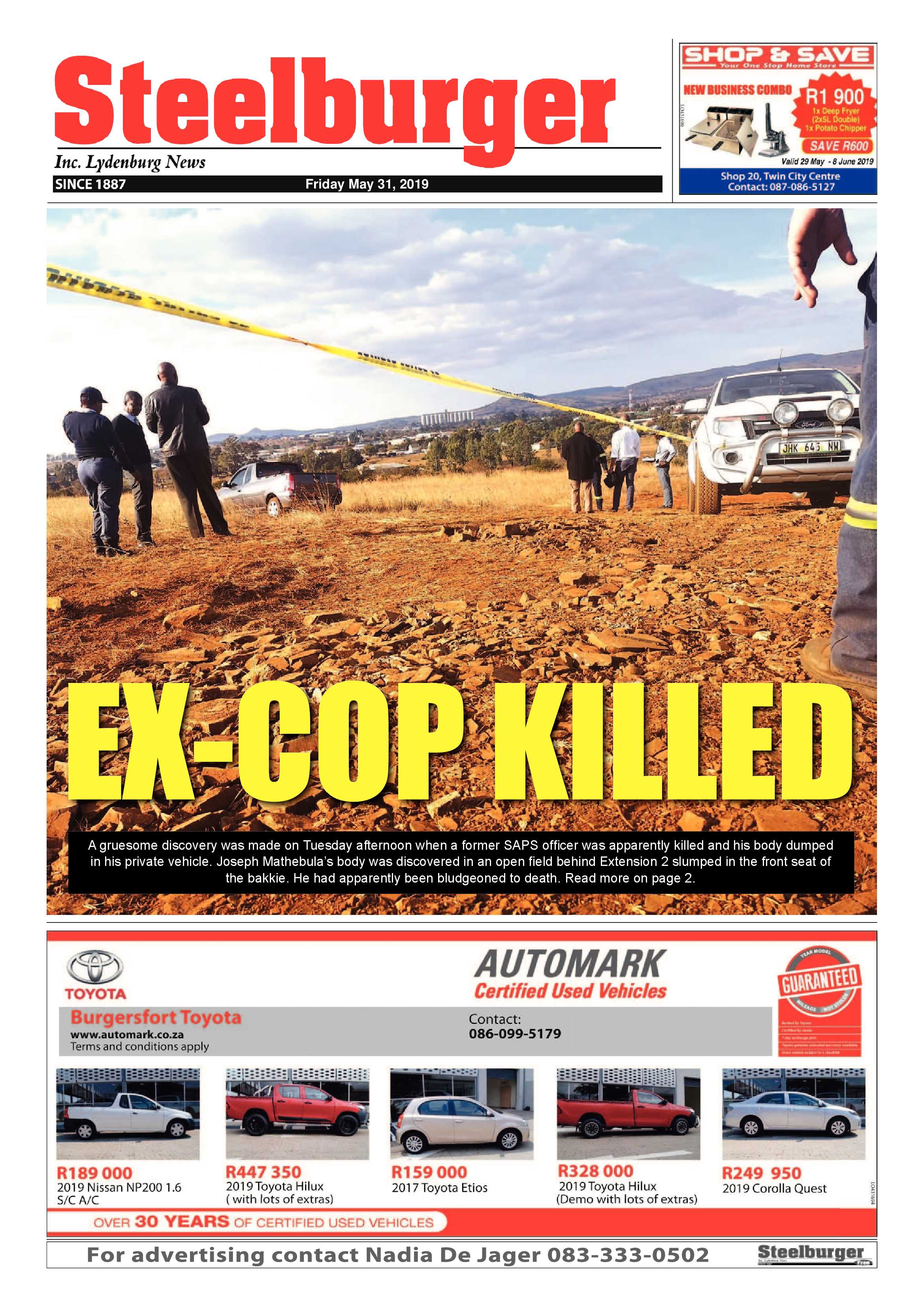 Steelburger News 31 May 2019 page 1