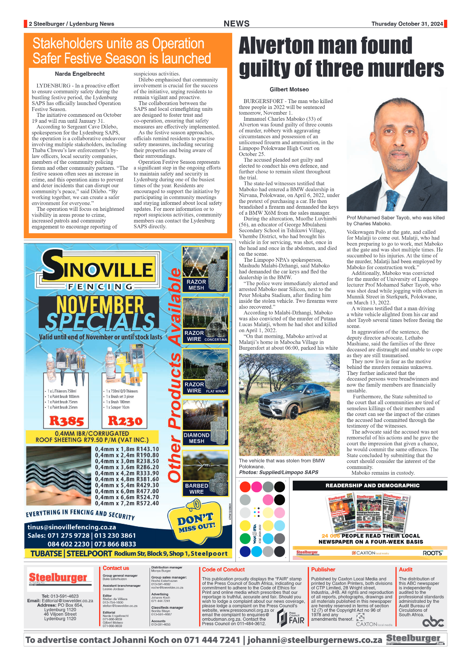 Steelburger News 31 October 2024 page 2