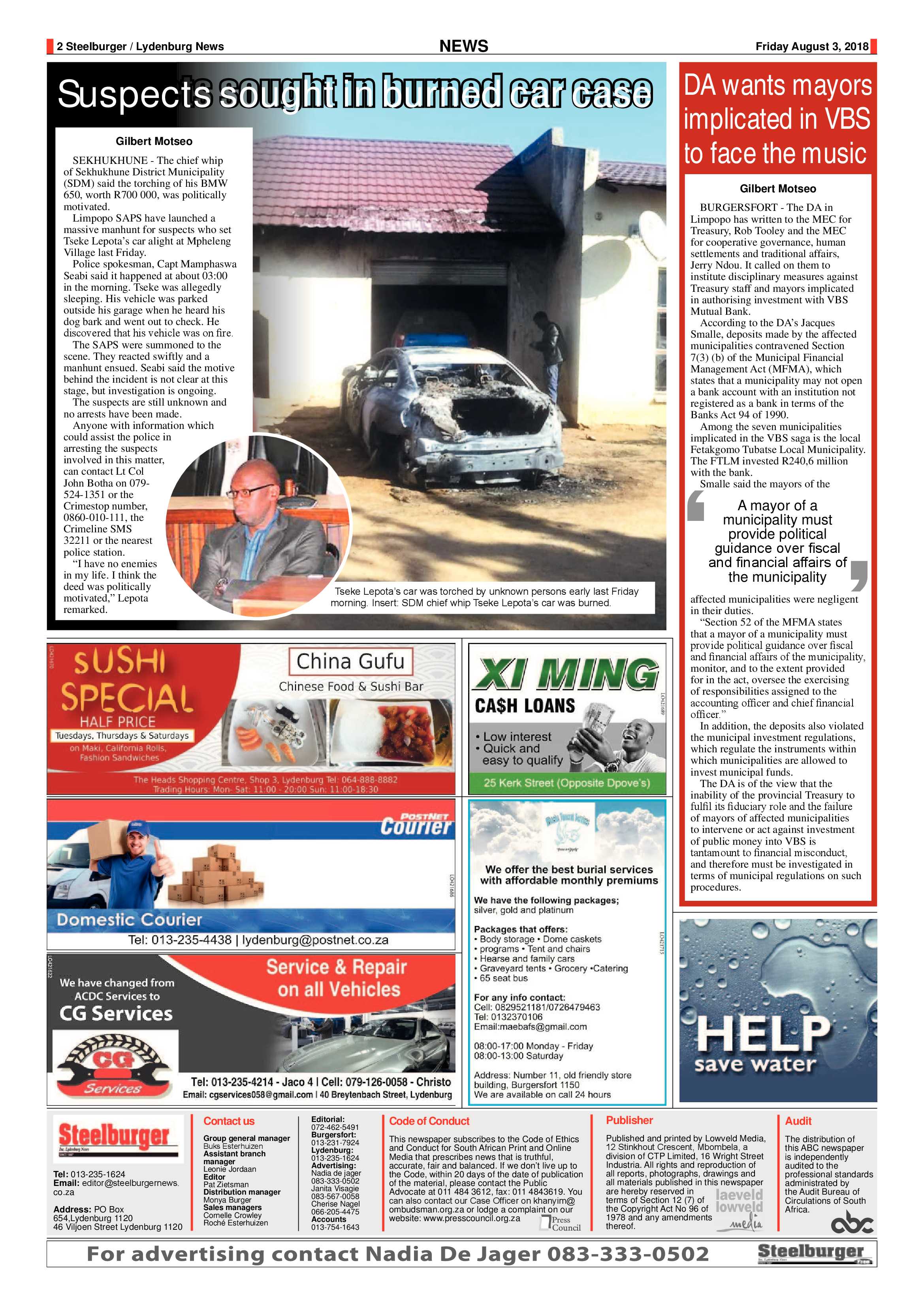 Steelburger News 3 August 2018 page 2