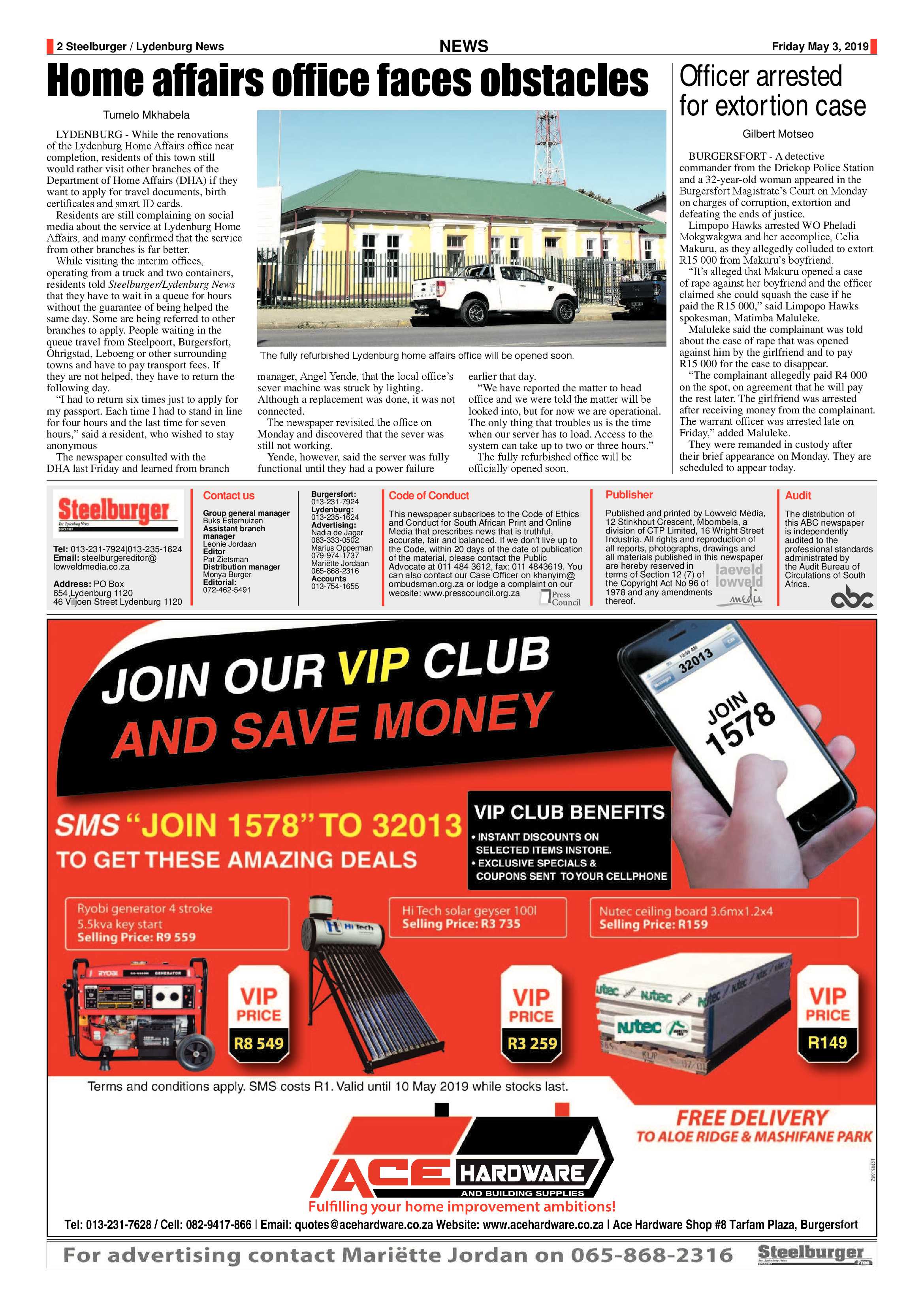 Steelburger News 3 May 2019 page 2