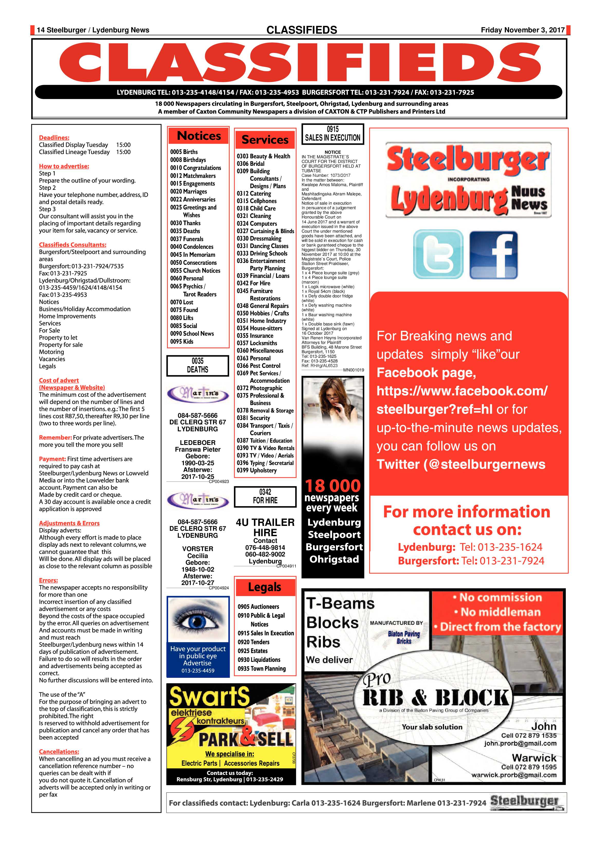 Steelburger News 3 November 2017 page 13