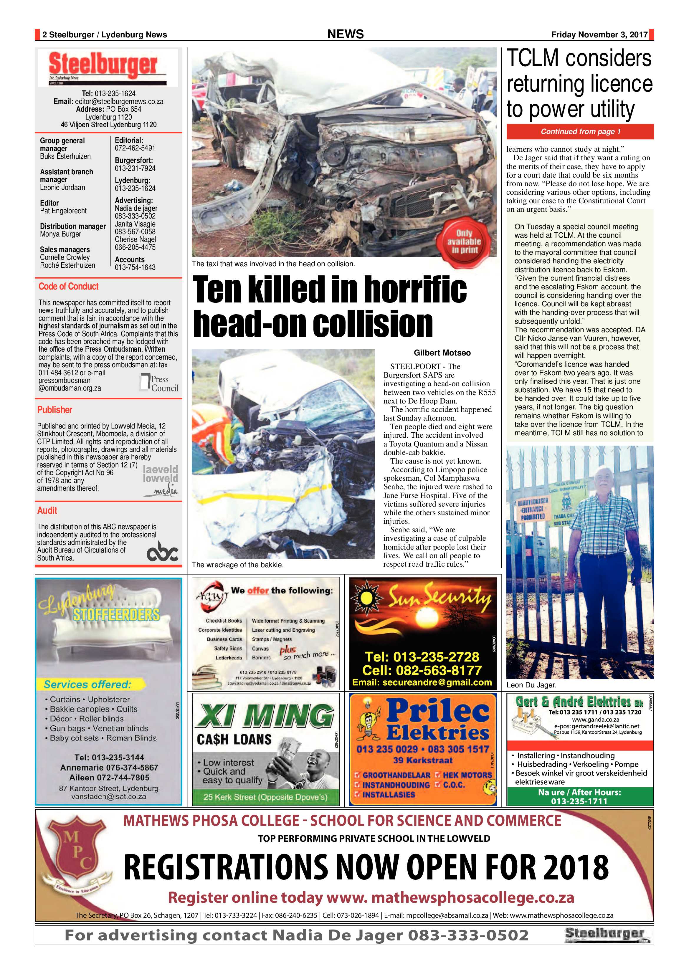 Steelburger News 3 November 2017 page 2