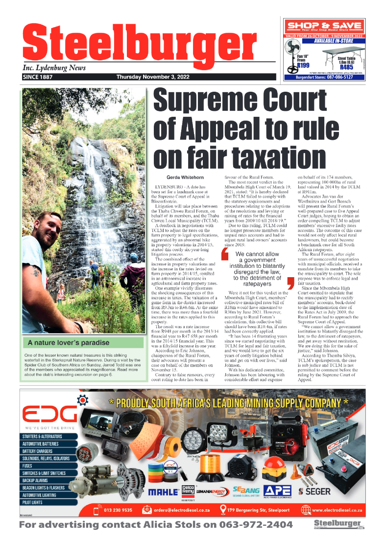 Steelburger News 3 November 2022 page 1