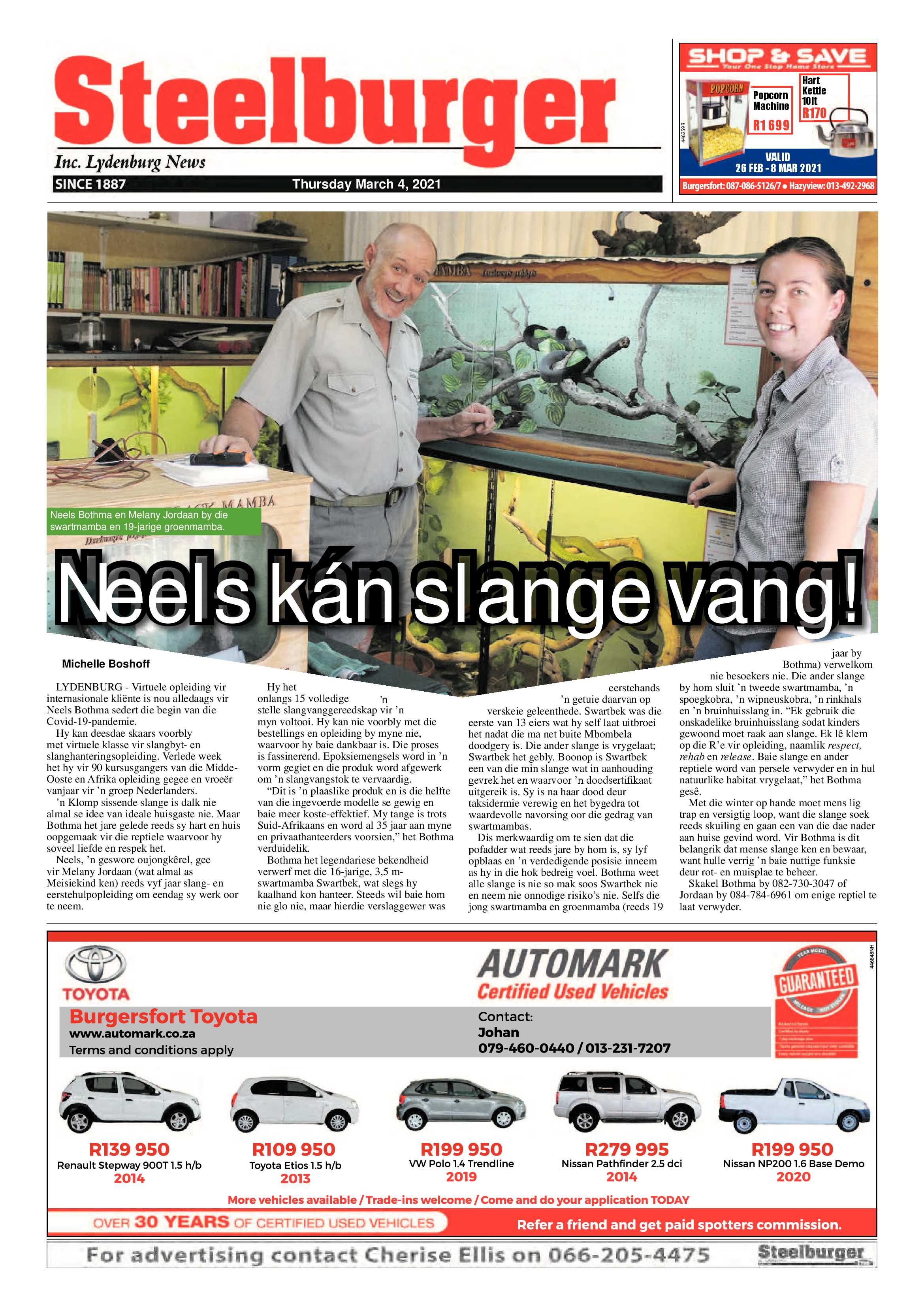 Steelburger News 4 March 2021 page 1