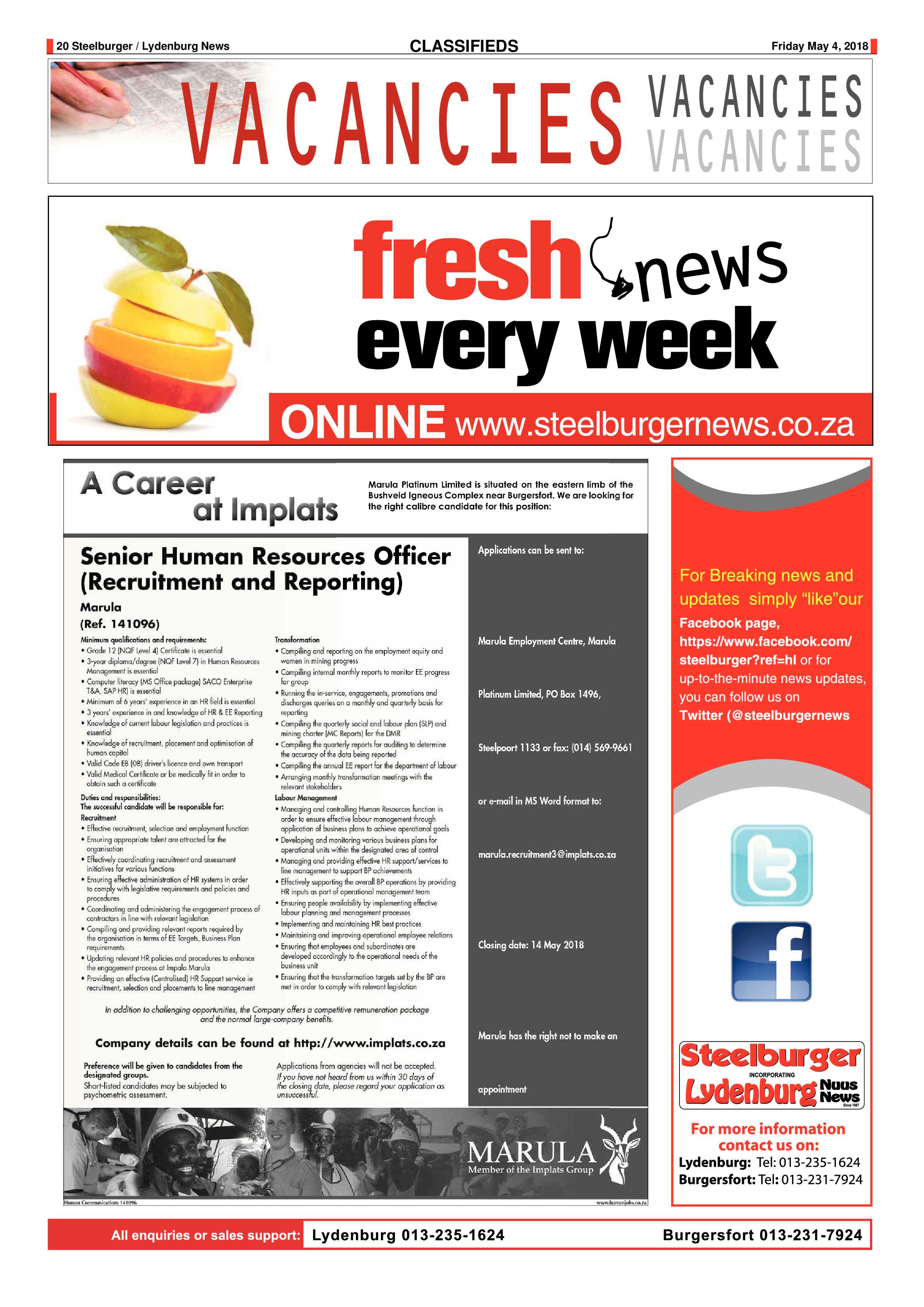 Steelburger News 4 May 2018 page 20