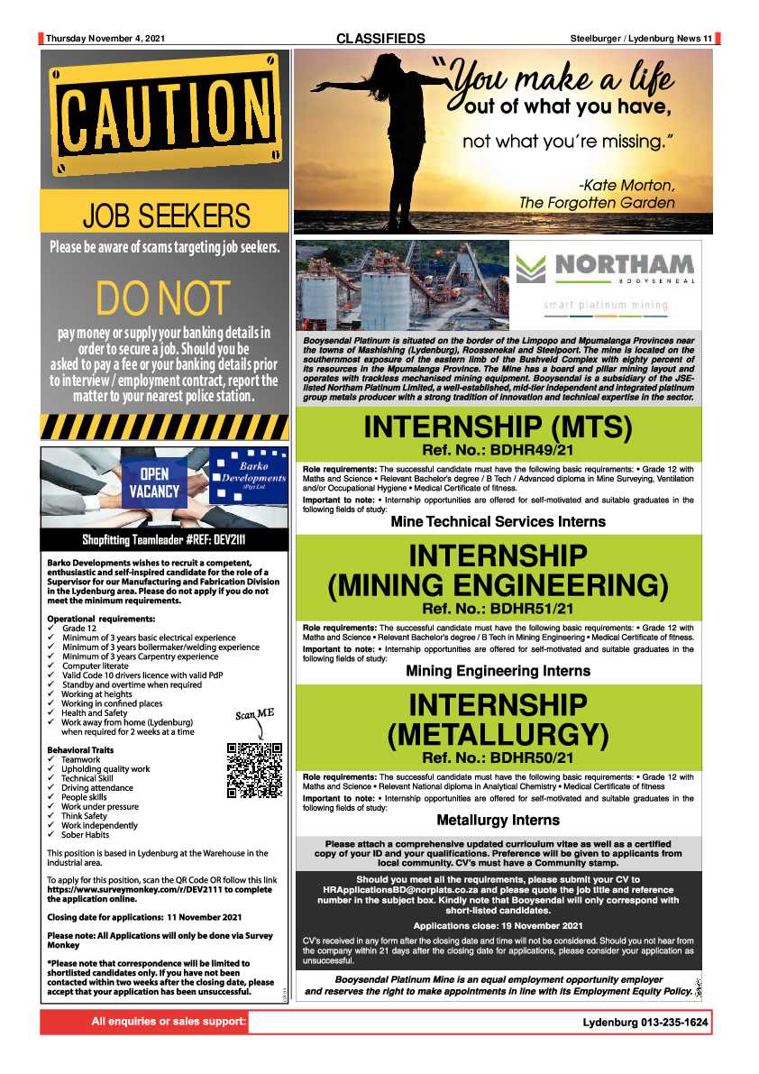 Steelburger News 4 November 2021 page 11