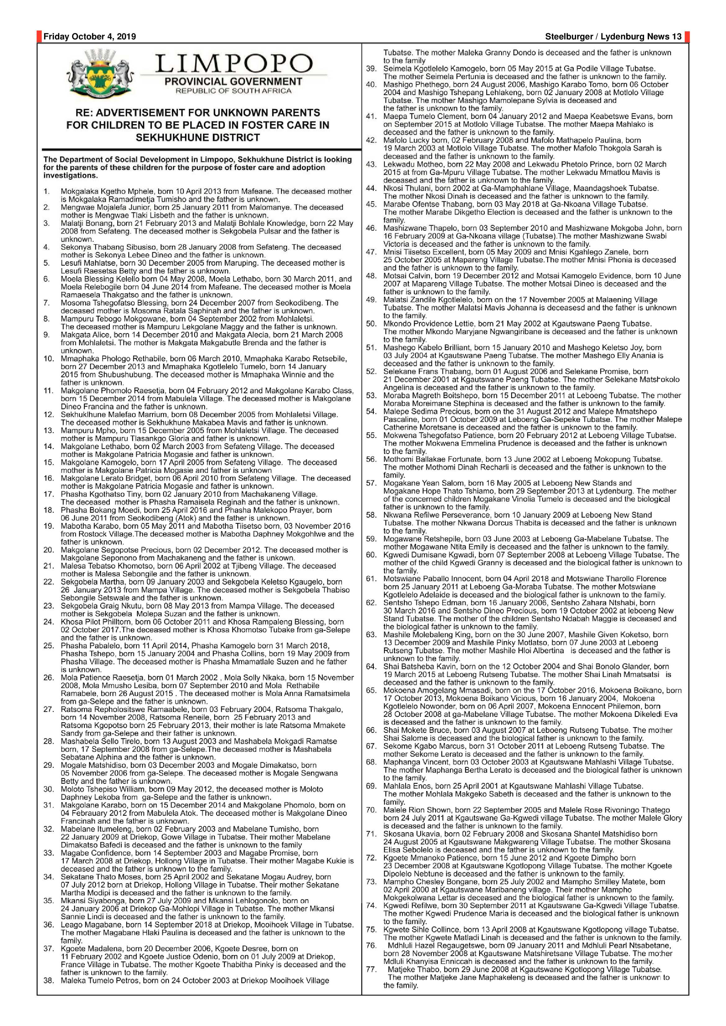 Steelburger News 4 October 2019 page 13