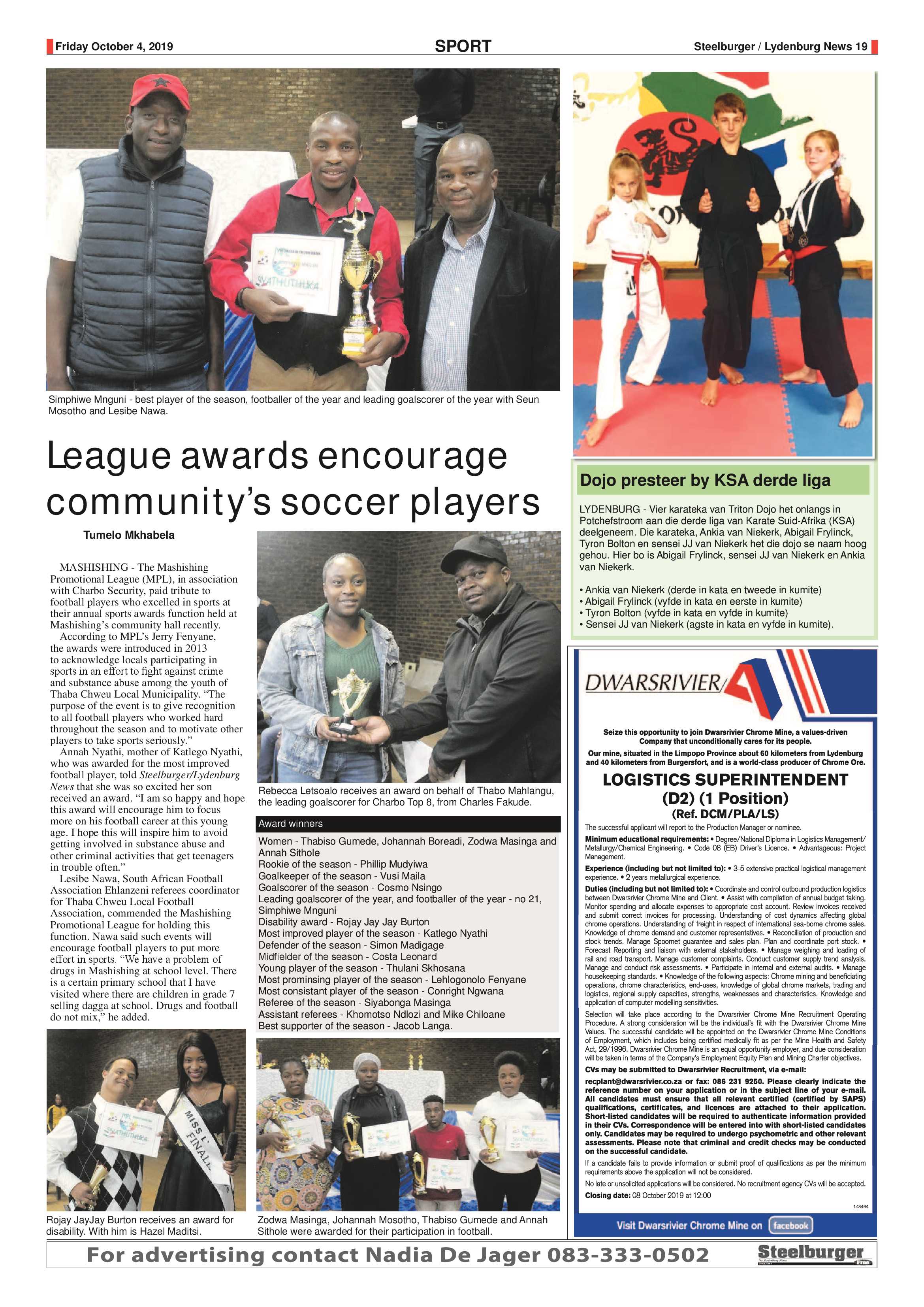 Steelburger News 4 October 2019 page 19