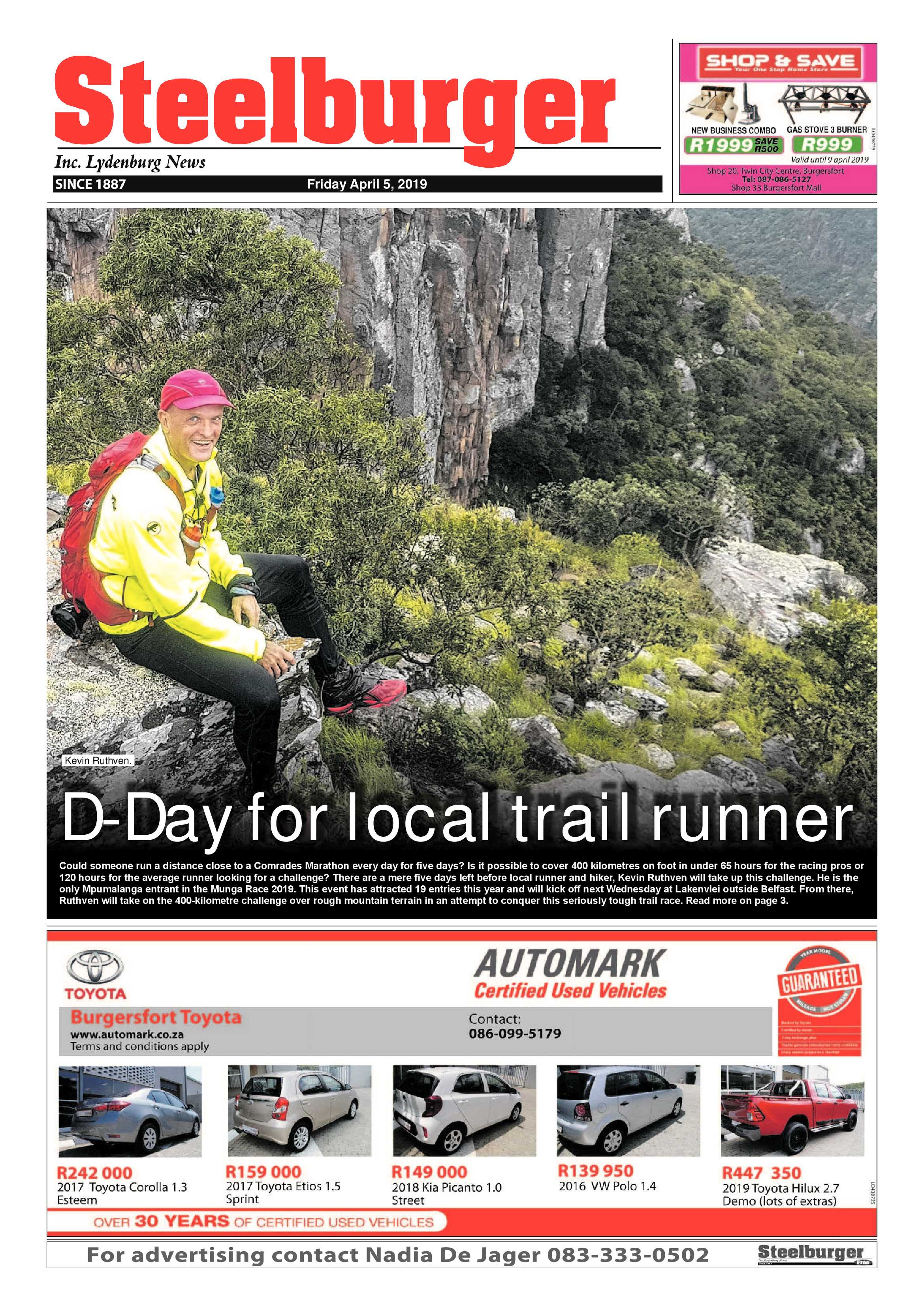 Steelburger News 5 April 2019 page 1