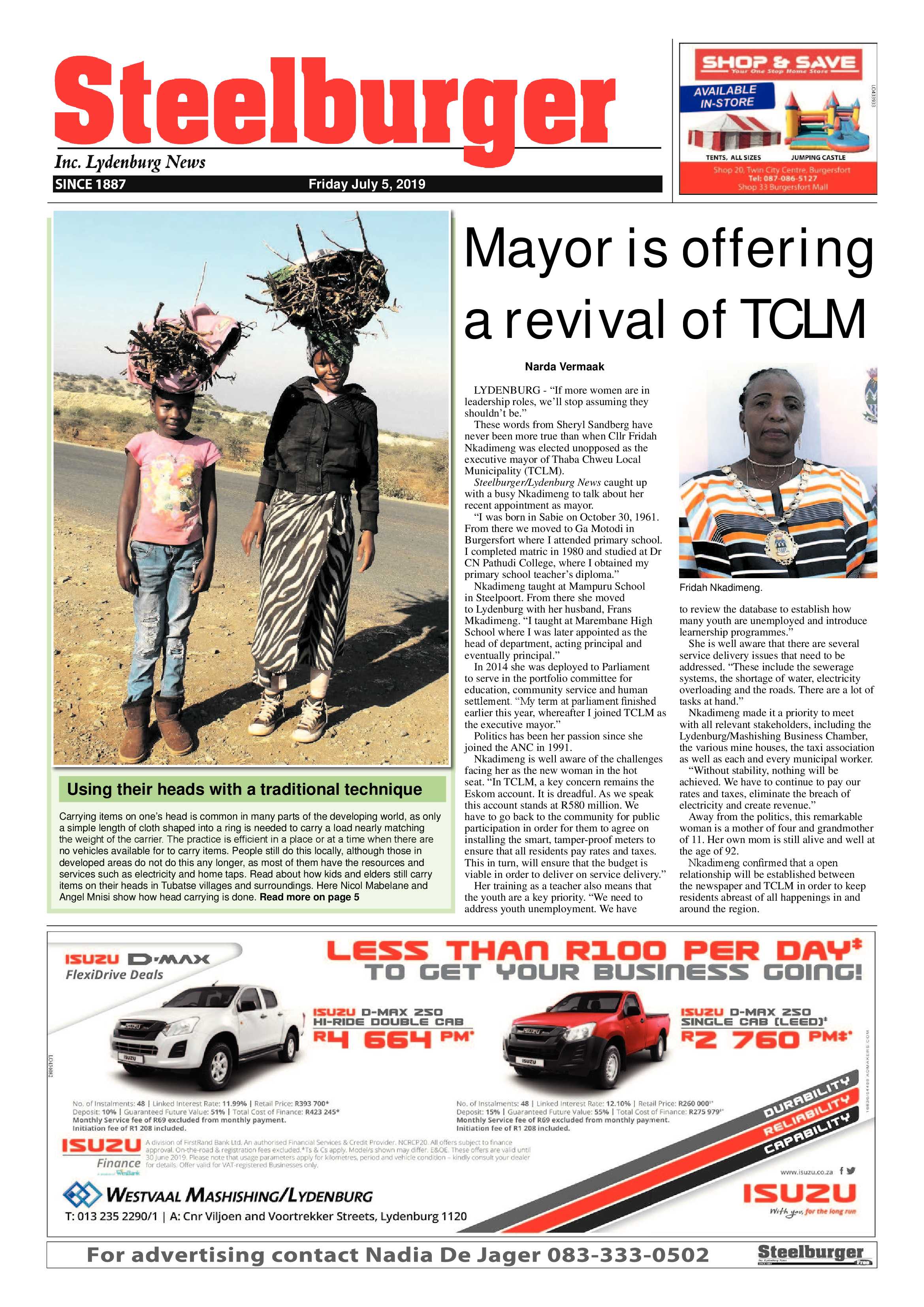 Steelburger News 5 July 2019 page 1