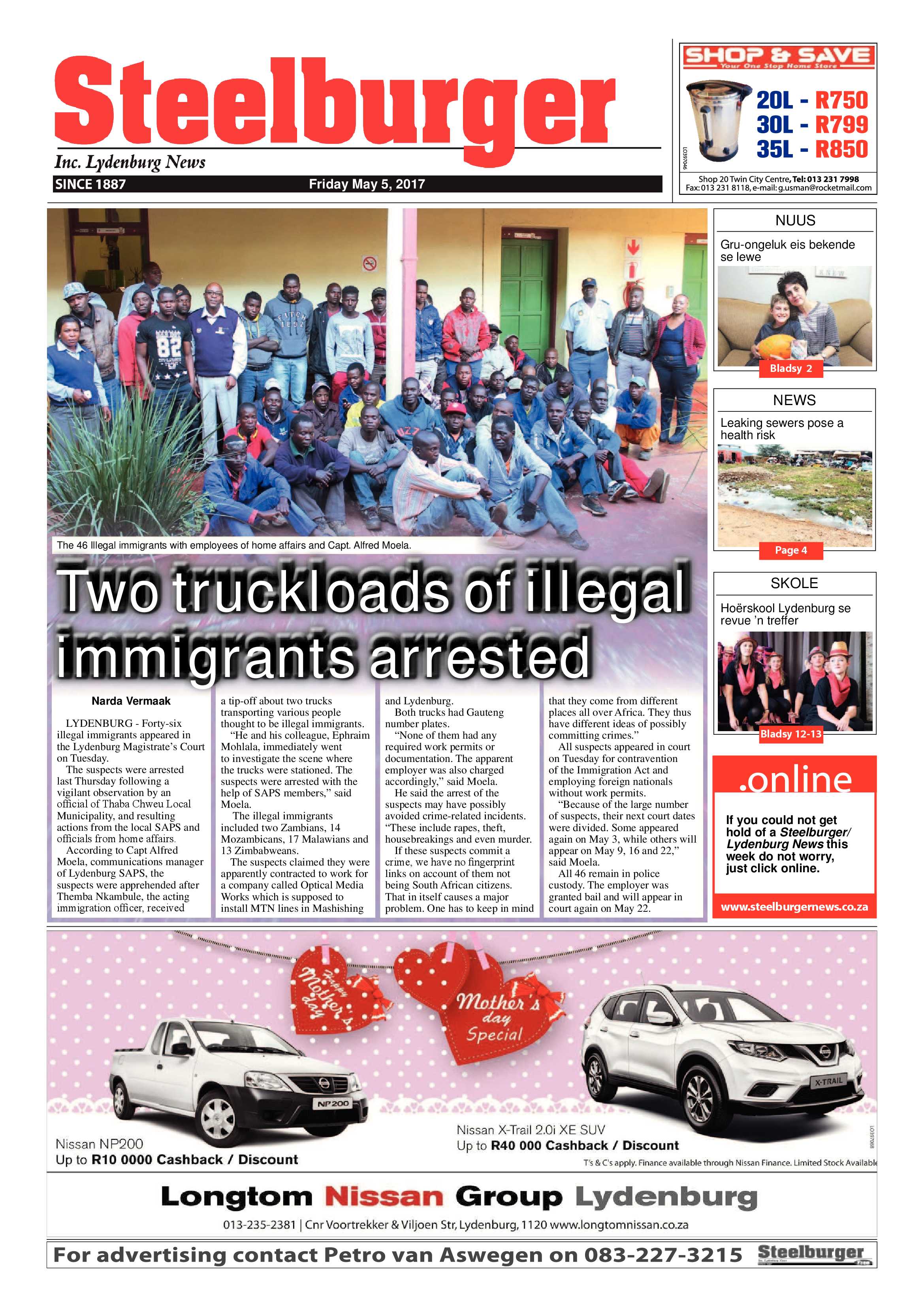 Steelburger News 5 May 2017 page 1
