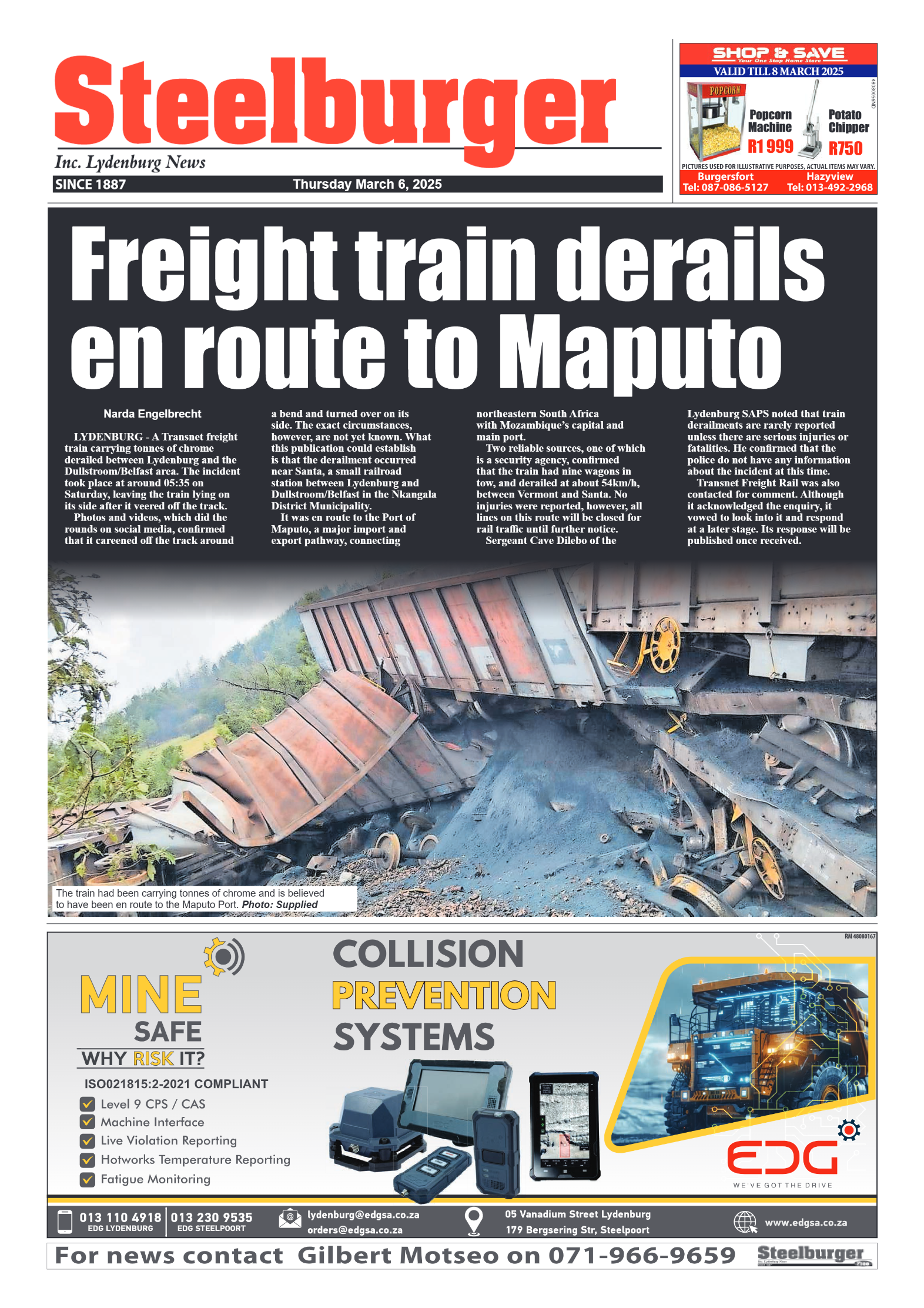 Steelburger News 6 March 2025 page 1