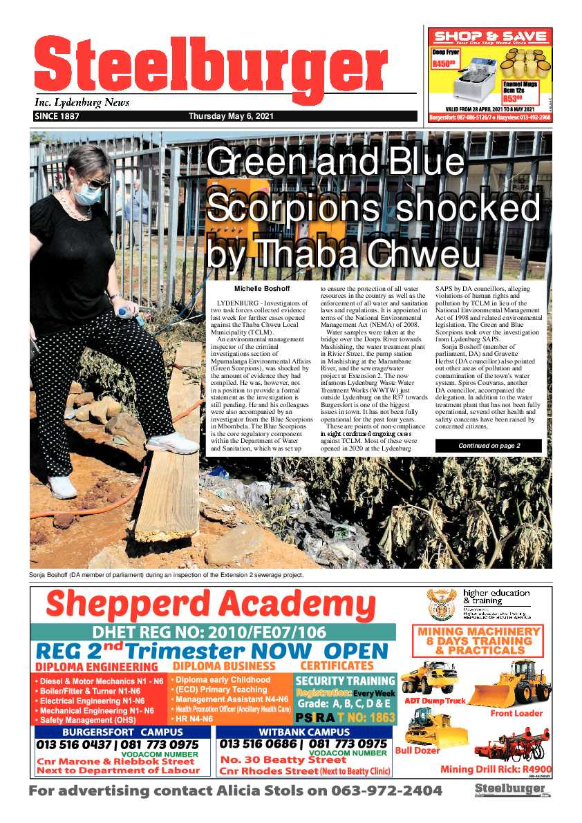 Steelburger News 6 May 2021 page 1